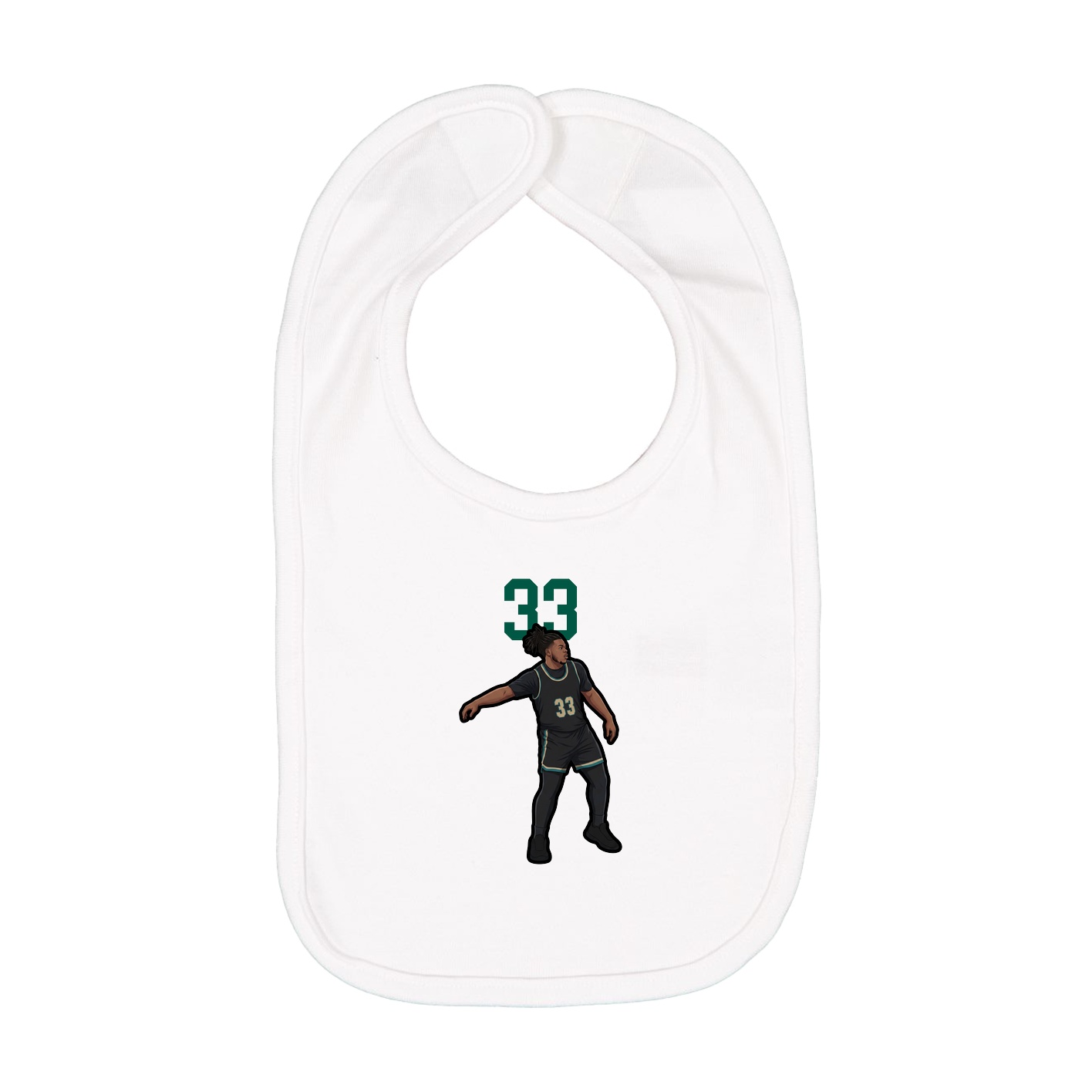 Infant Bib — Number Top in White