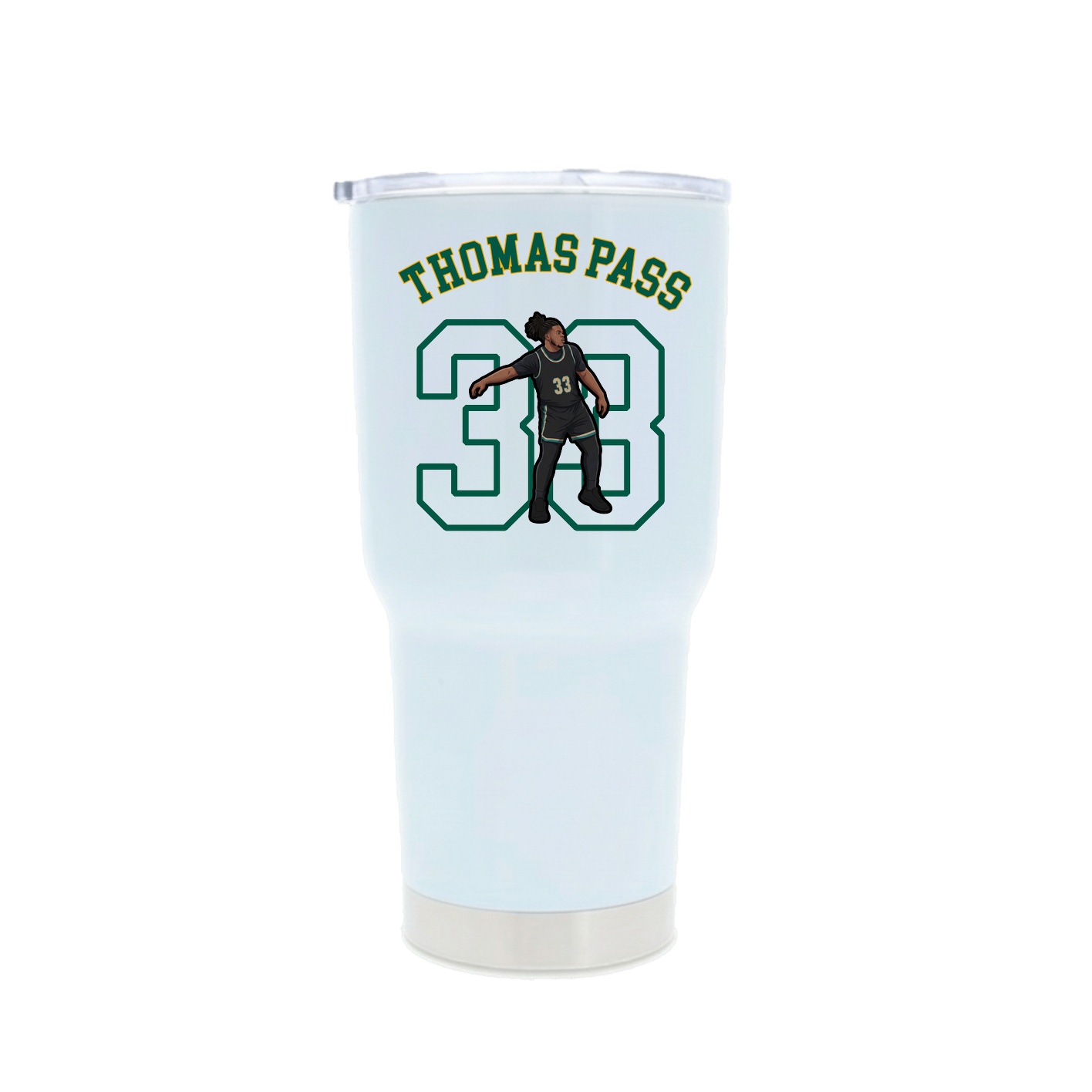 30oz Stainless Steel Tumbler — Shirsey Arch in White