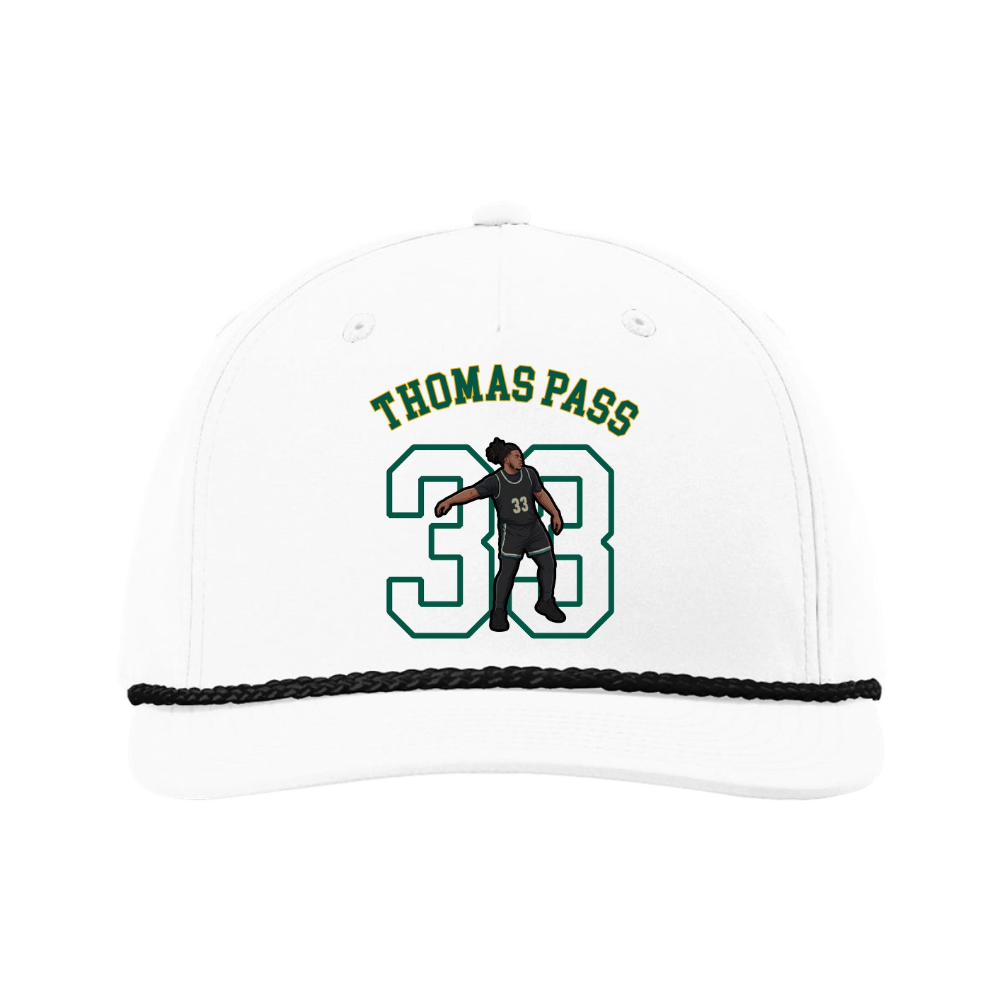 Five-Panel Classic Rope Cap — Shirsey Arch in White
