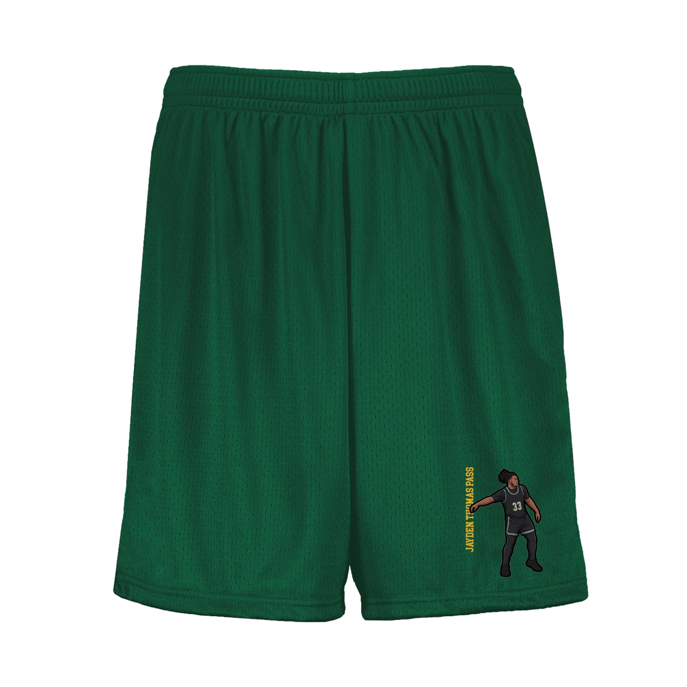 Shorts — Name Vertical in Green