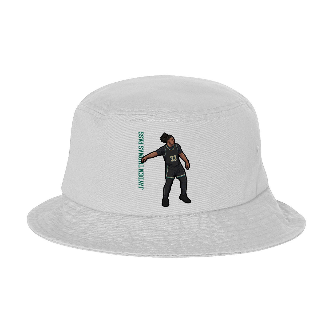 Bucket Cap — Name Vertical in White