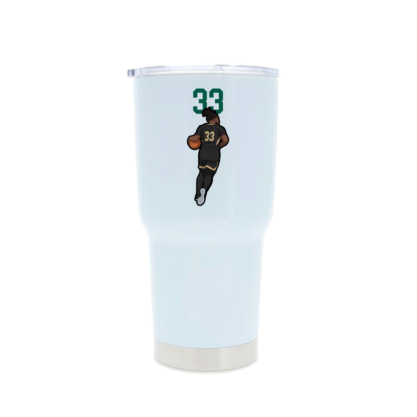 30oz Stainless Steel Tumbler — Number Top in White