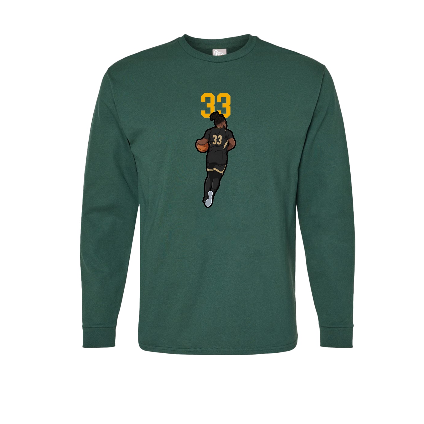 Long Sleeve Tee — Number Top in Green