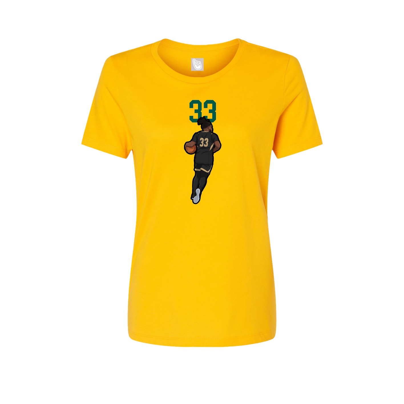 Fitted Women's Tee — Number Top in Gold