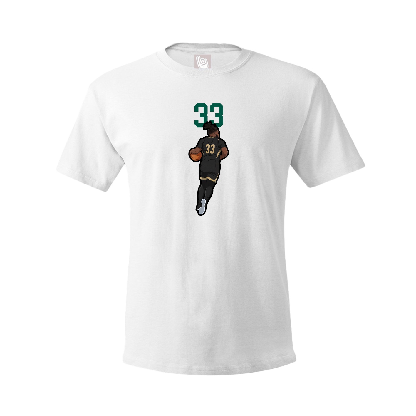 Youth Tee — Number Top in White