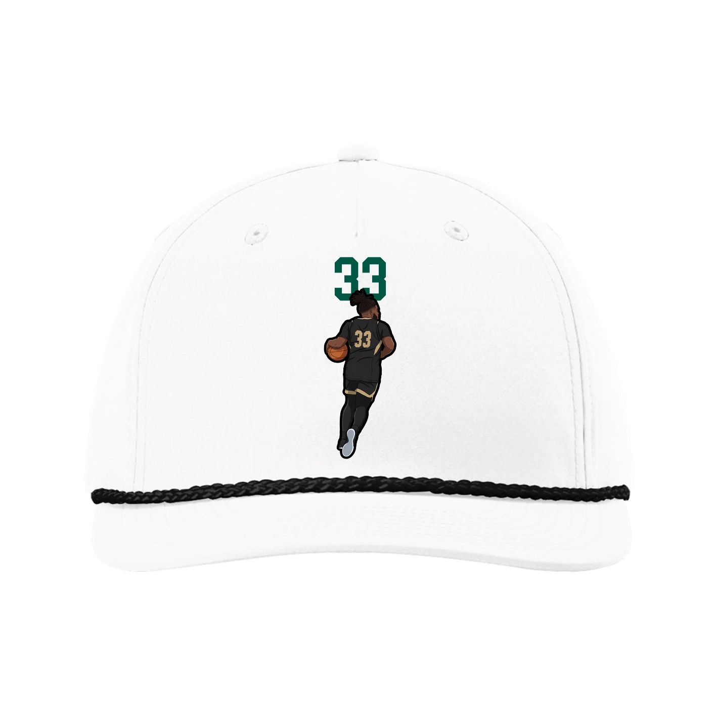 Five-Panel Classic Rope Cap — Number Top in White