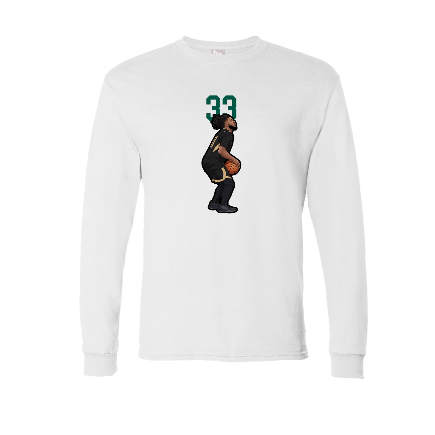 Long Sleeve Tee — Number Top in White