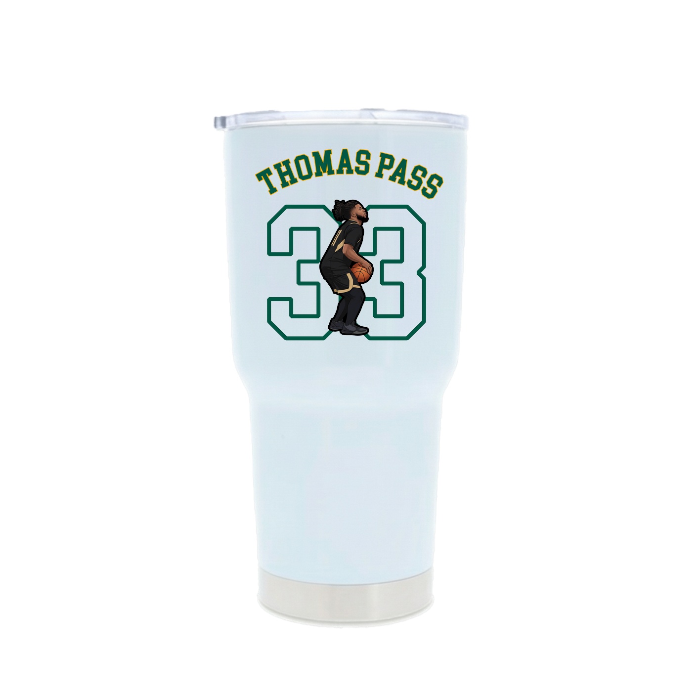 30oz Stainless Steel Tumbler — Shirsey Arch in White