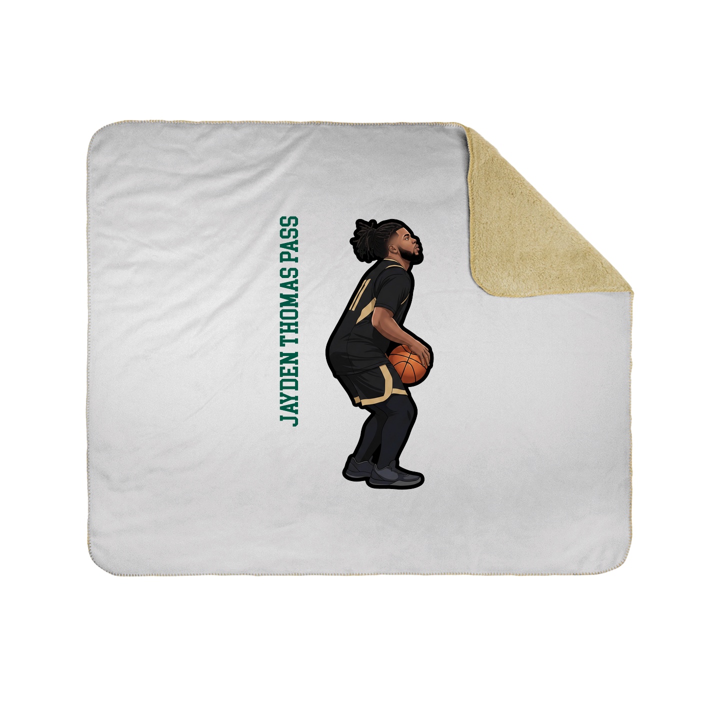 Throw Blanket — Name Vertical in White
