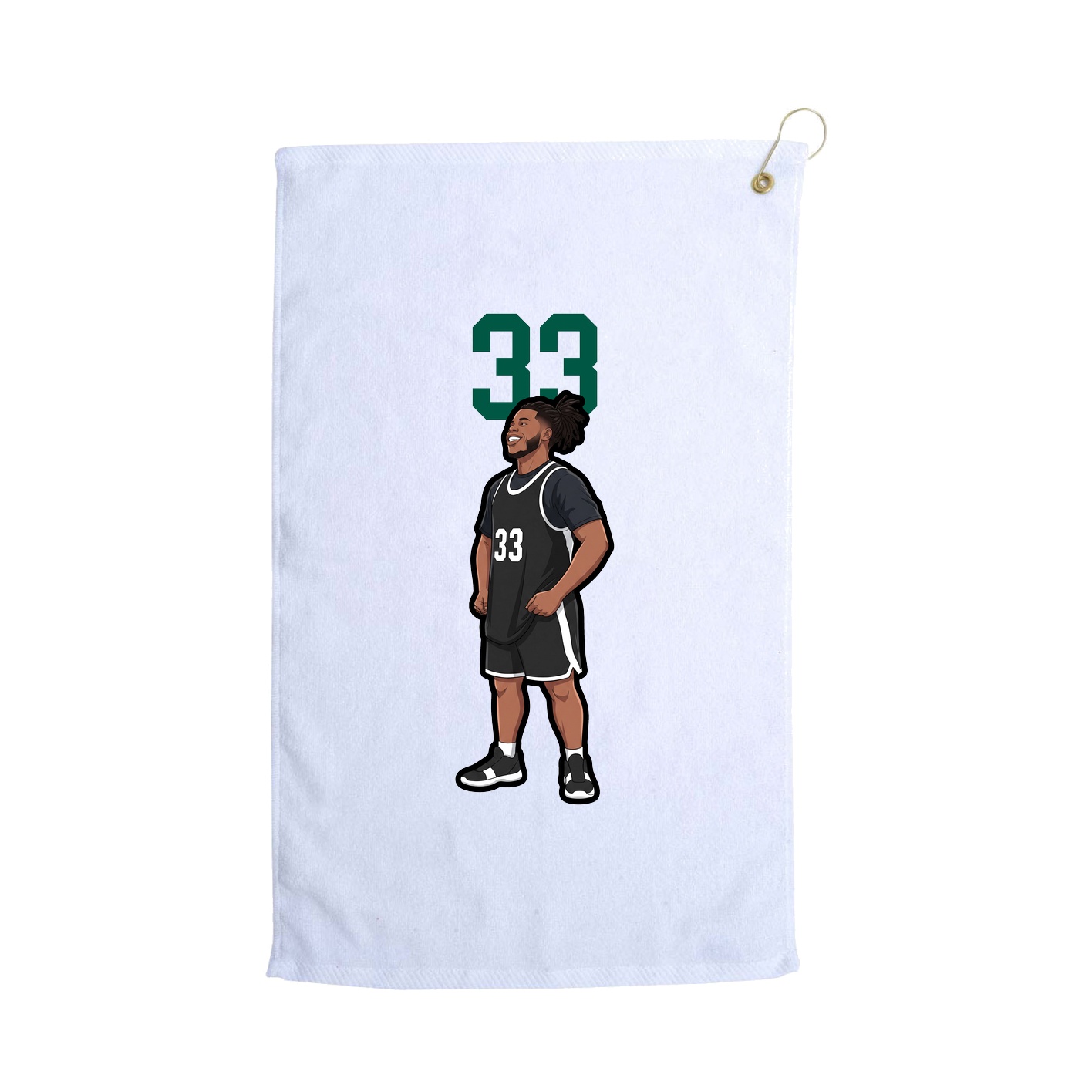 Golf Towel — Number Top in White