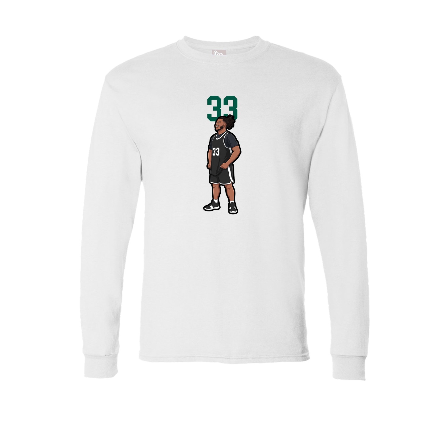 Long Sleeve Tee — Number Top in White