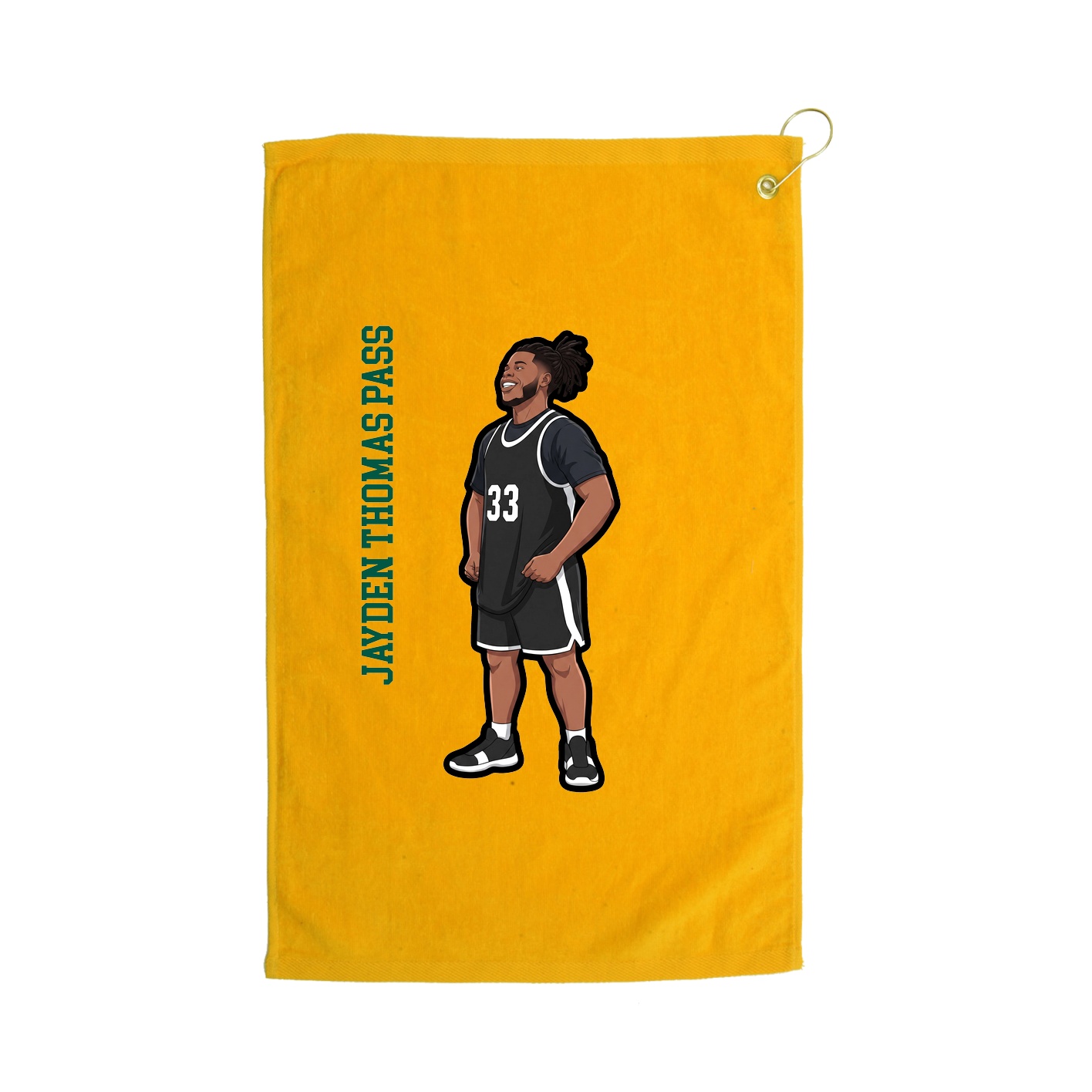 Golf Towel — Name Vertical in Gold