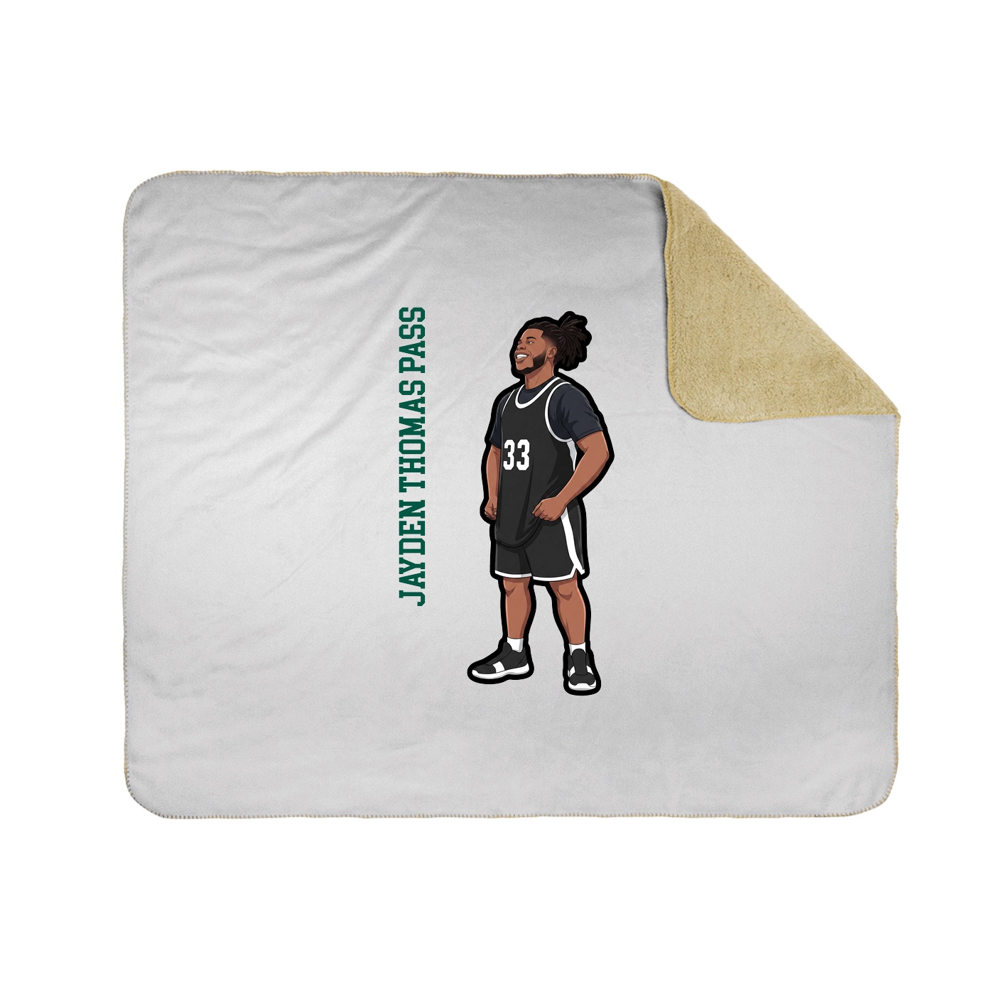 Throw Blanket — Name Vertical in White
