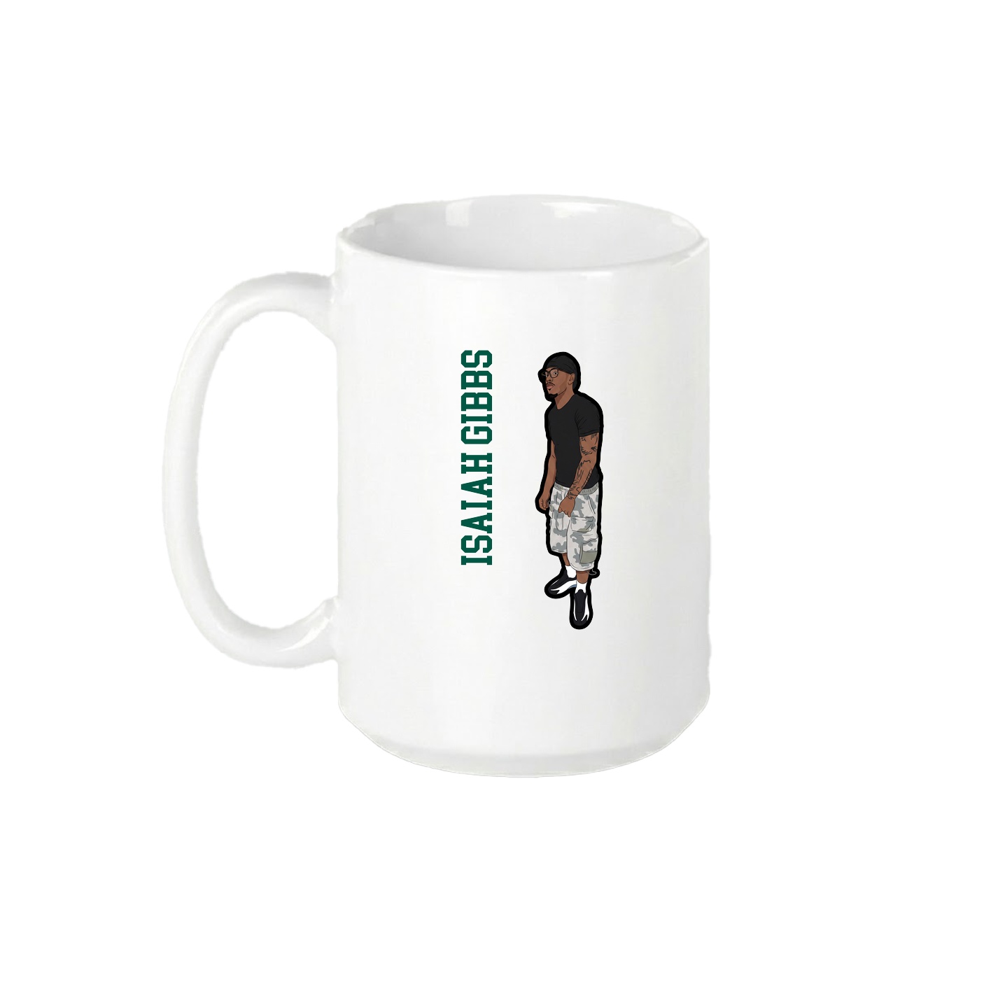 15oz Coffee Mug — Name Vertical in White