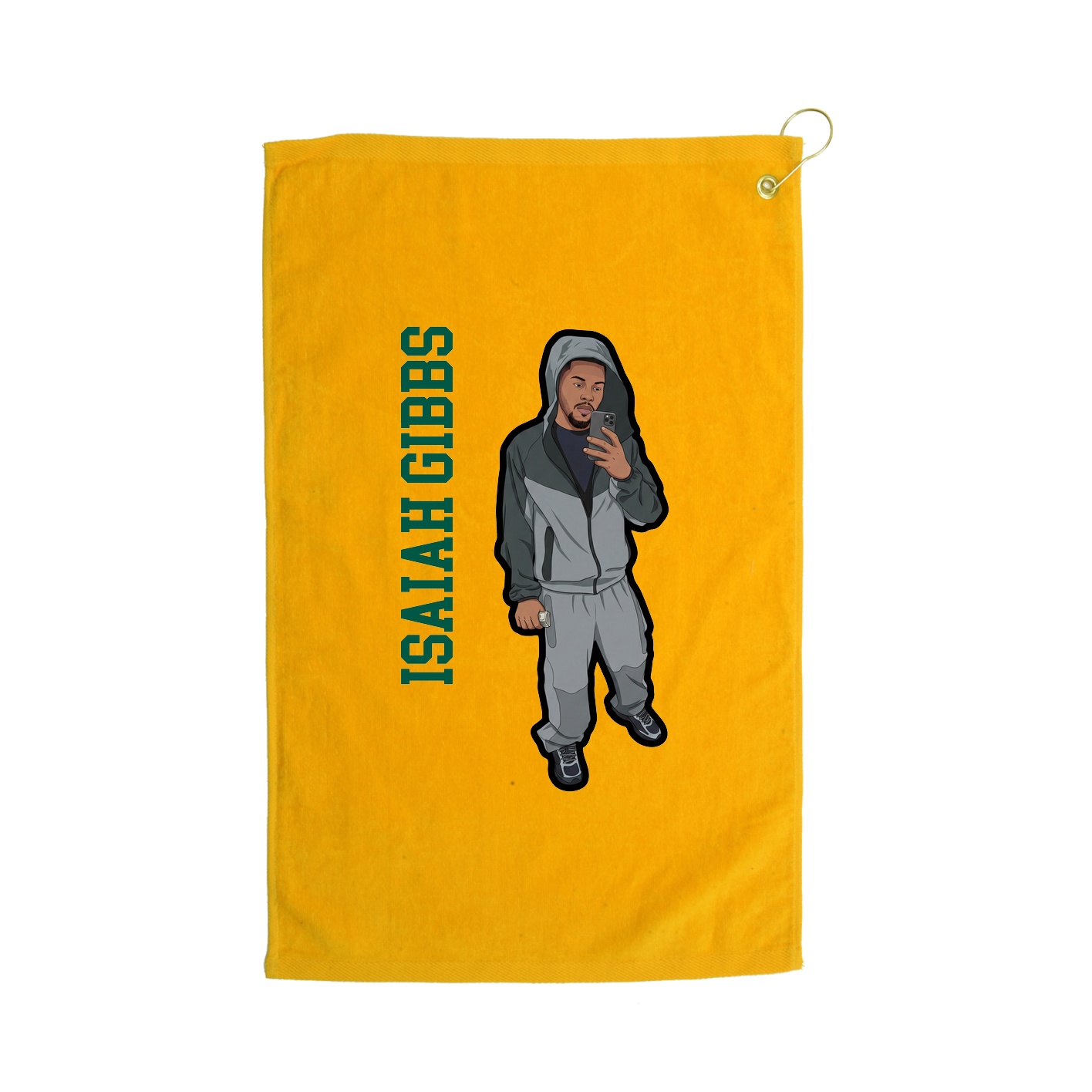 Golf Towel — Name Vertical in Gold