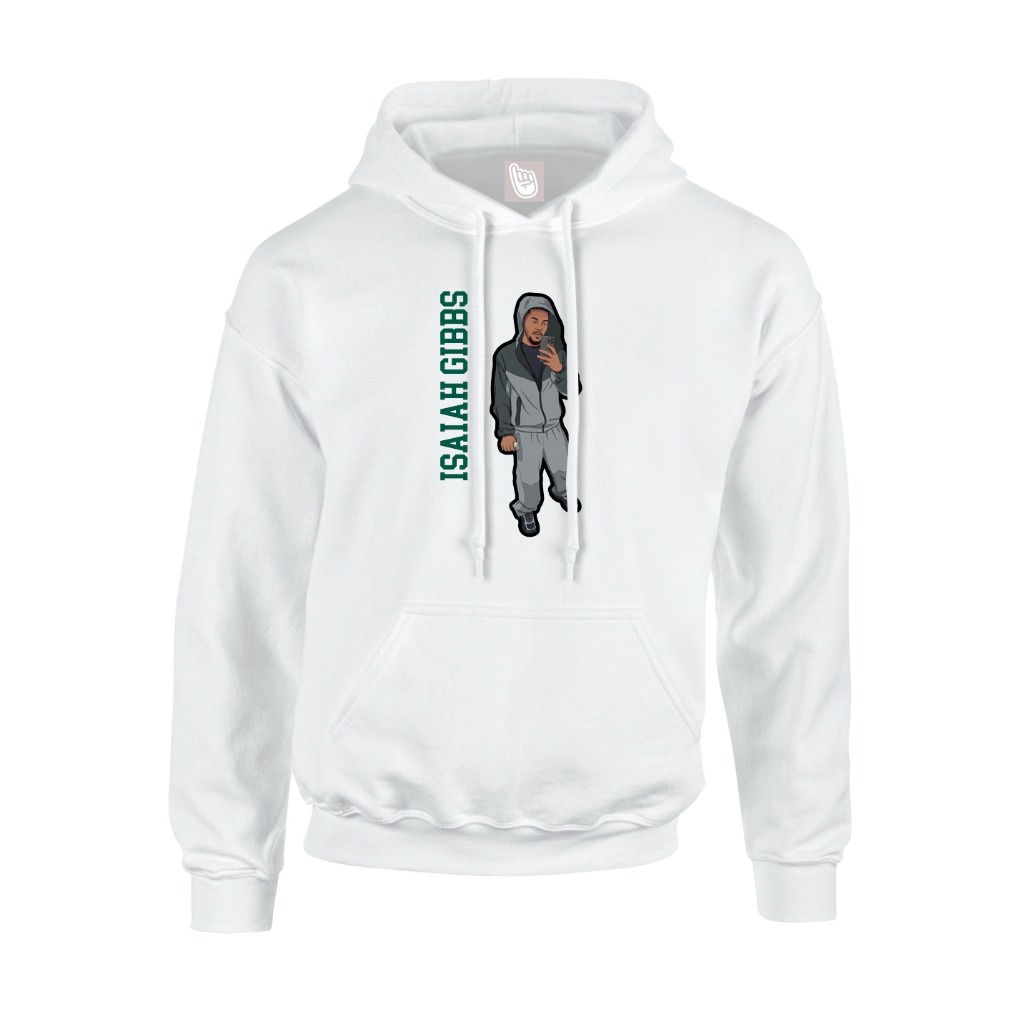 Hoodie — Name Vertical in White