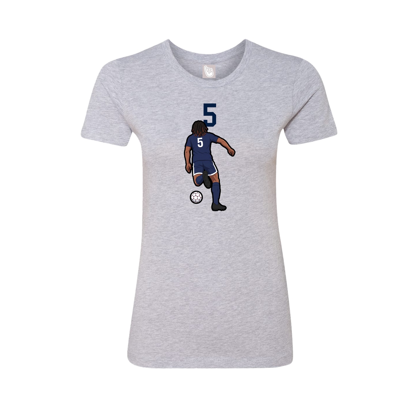 Fitted Women's Tee — Number Top in Grey