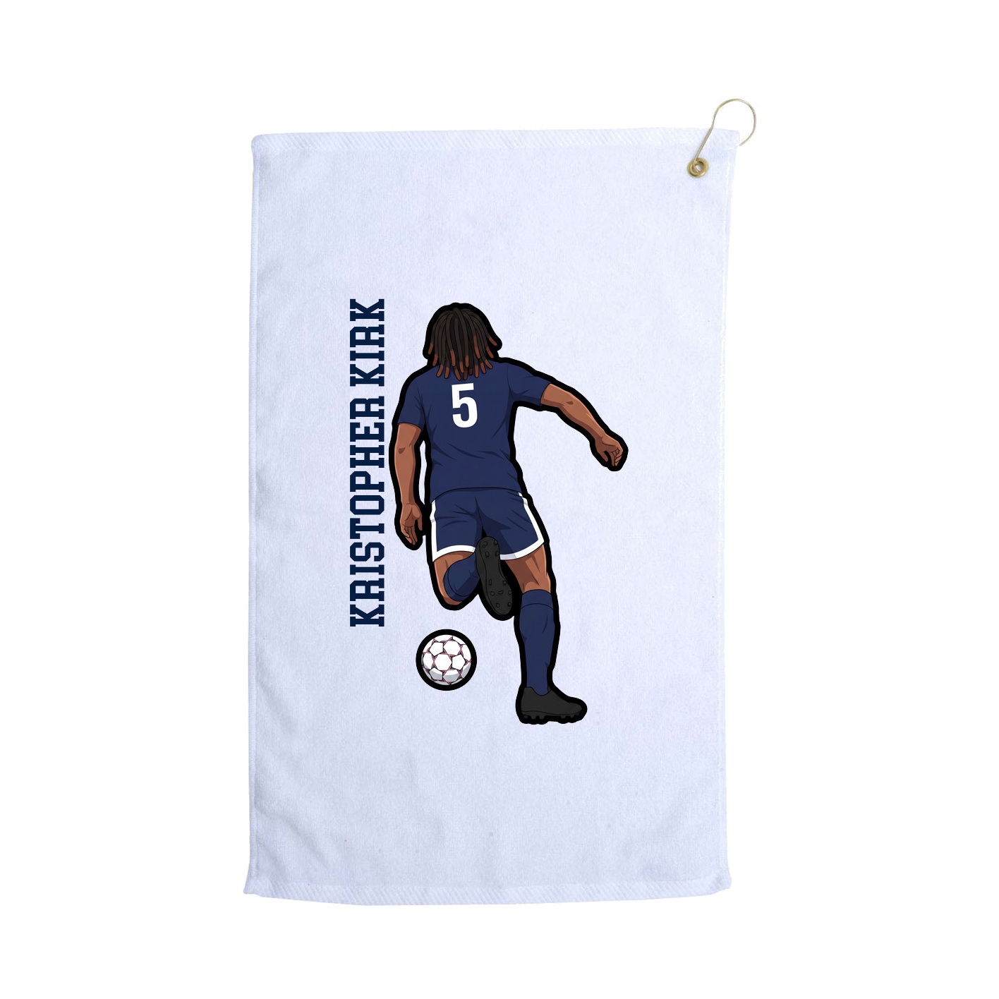 Golf Towel — Name Vertical in White
