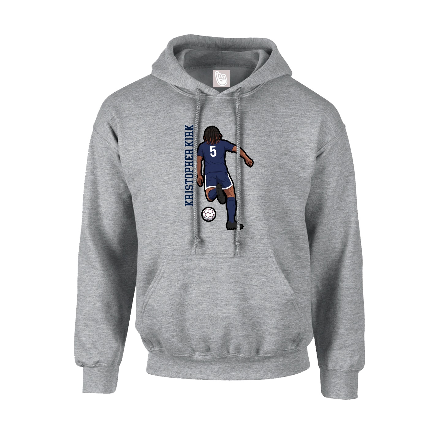Hoodie — Name Vertical in Grey