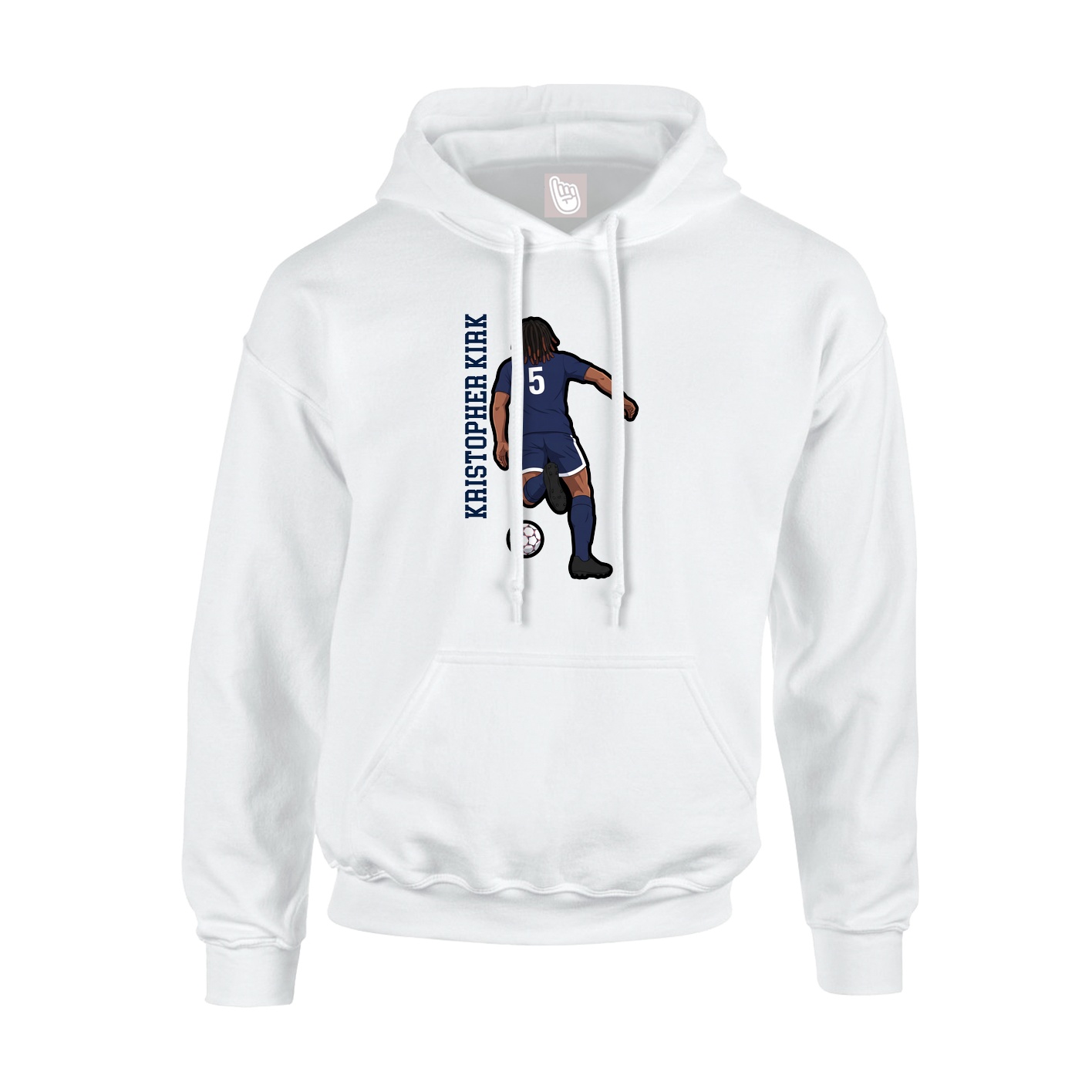 Hoodie — Name Vertical in White