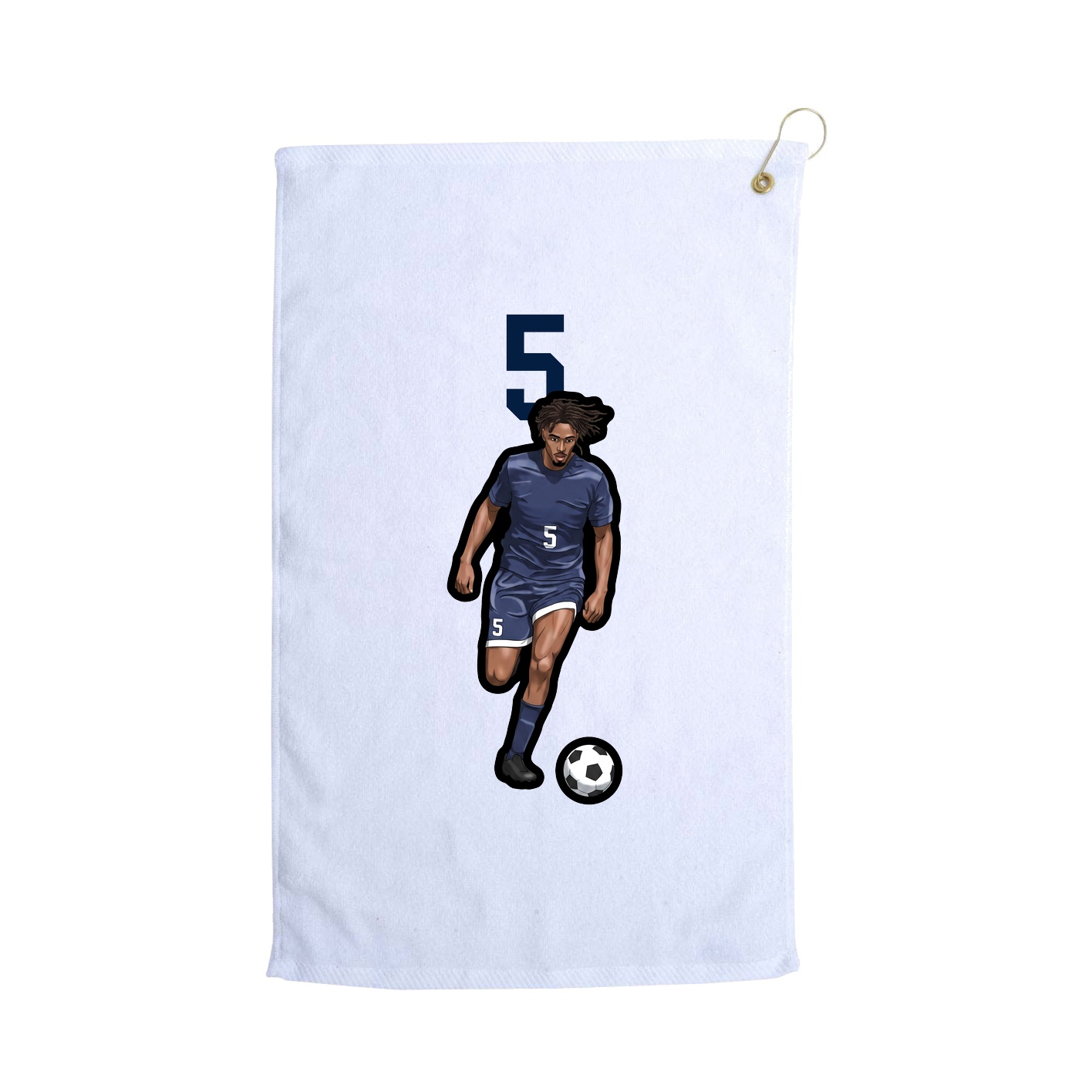 Golf Towel — Number Top in White