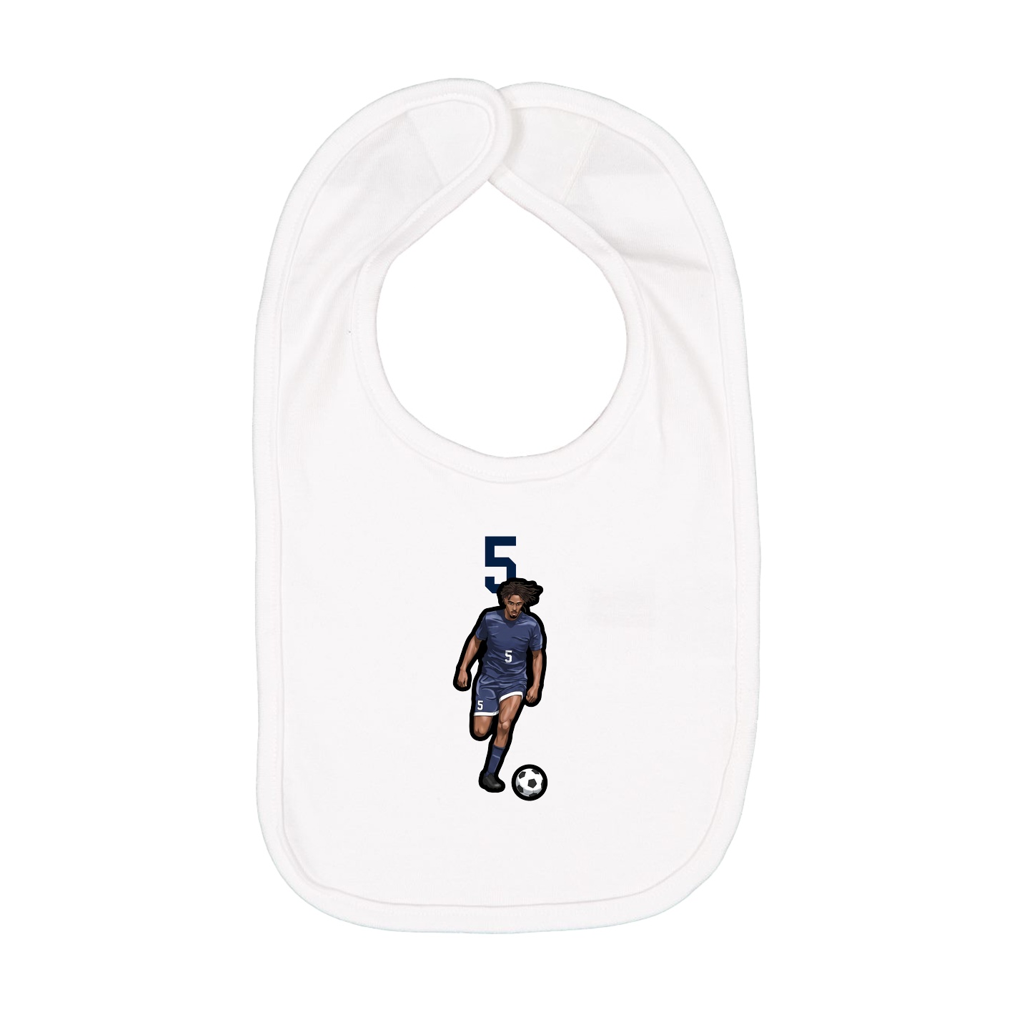 Infant Bib — Number Top in White