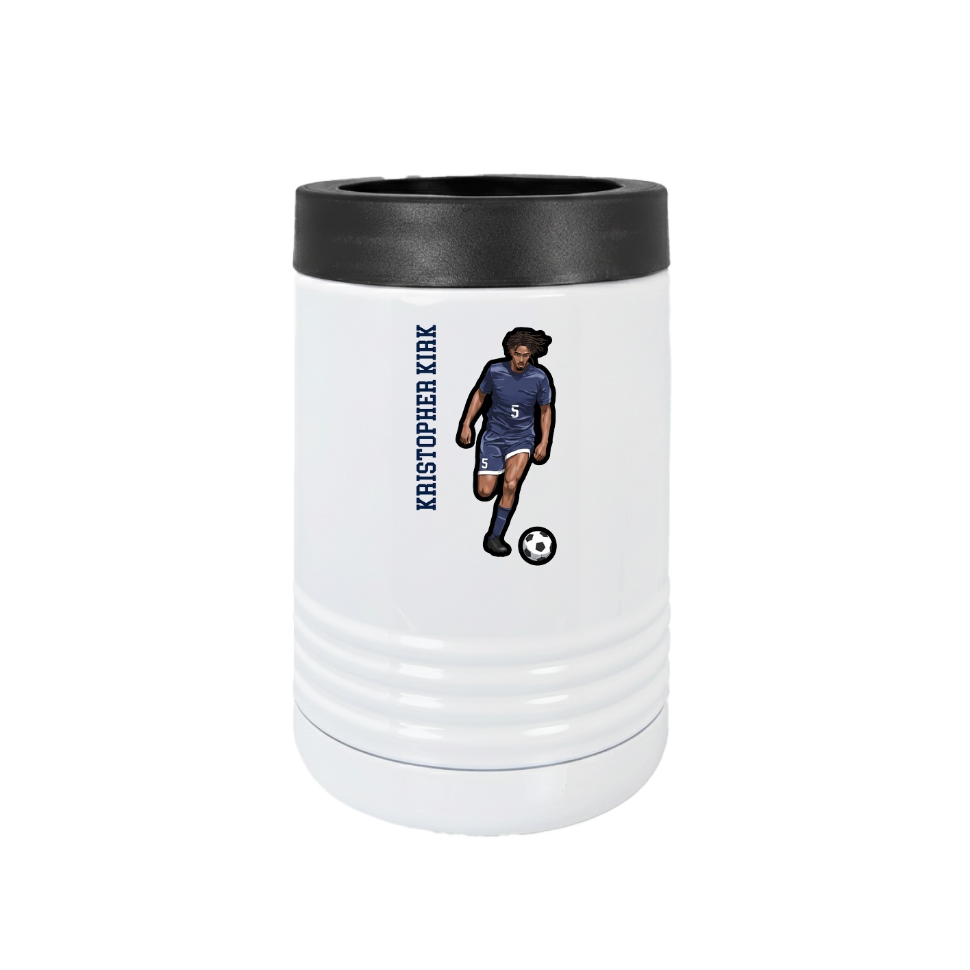 Beverage Holder — Name Vertical in White
