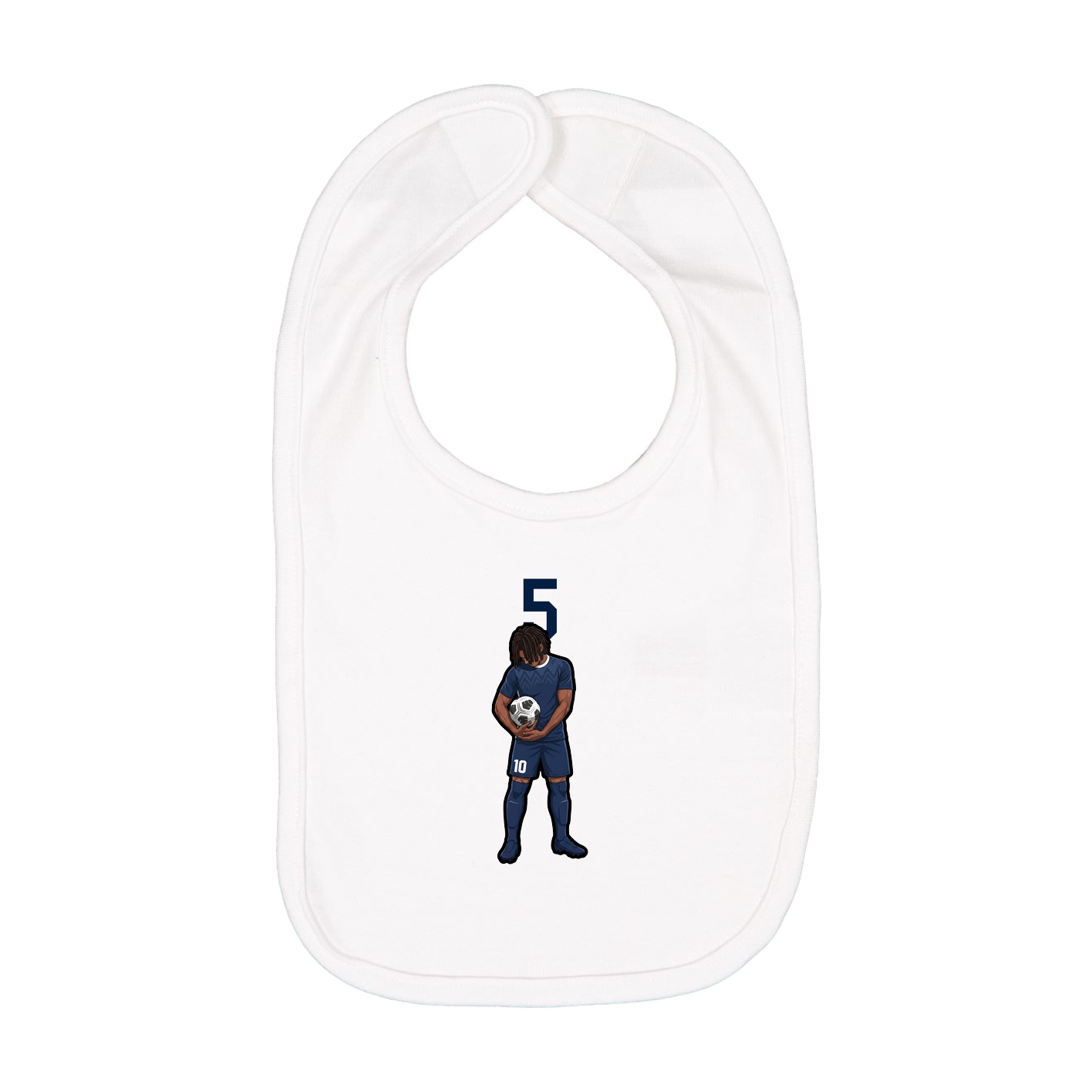 Infant Bib — Number Top in White