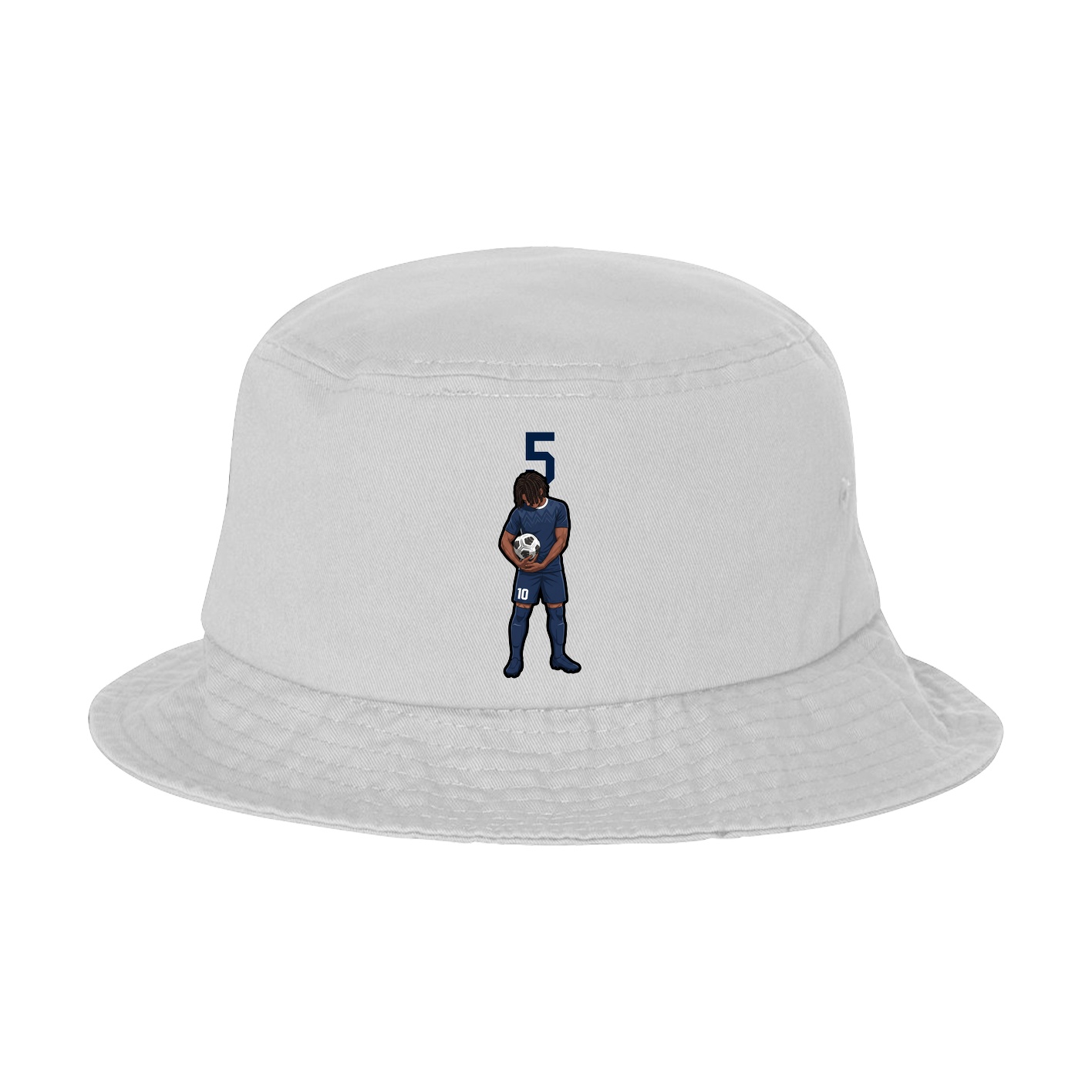 Bucket Cap — Number Top in White