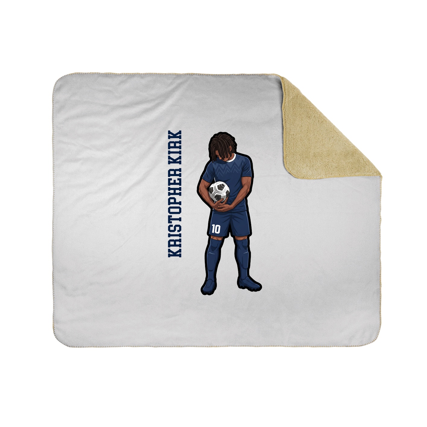 Throw Blanket — Name Vertical in White