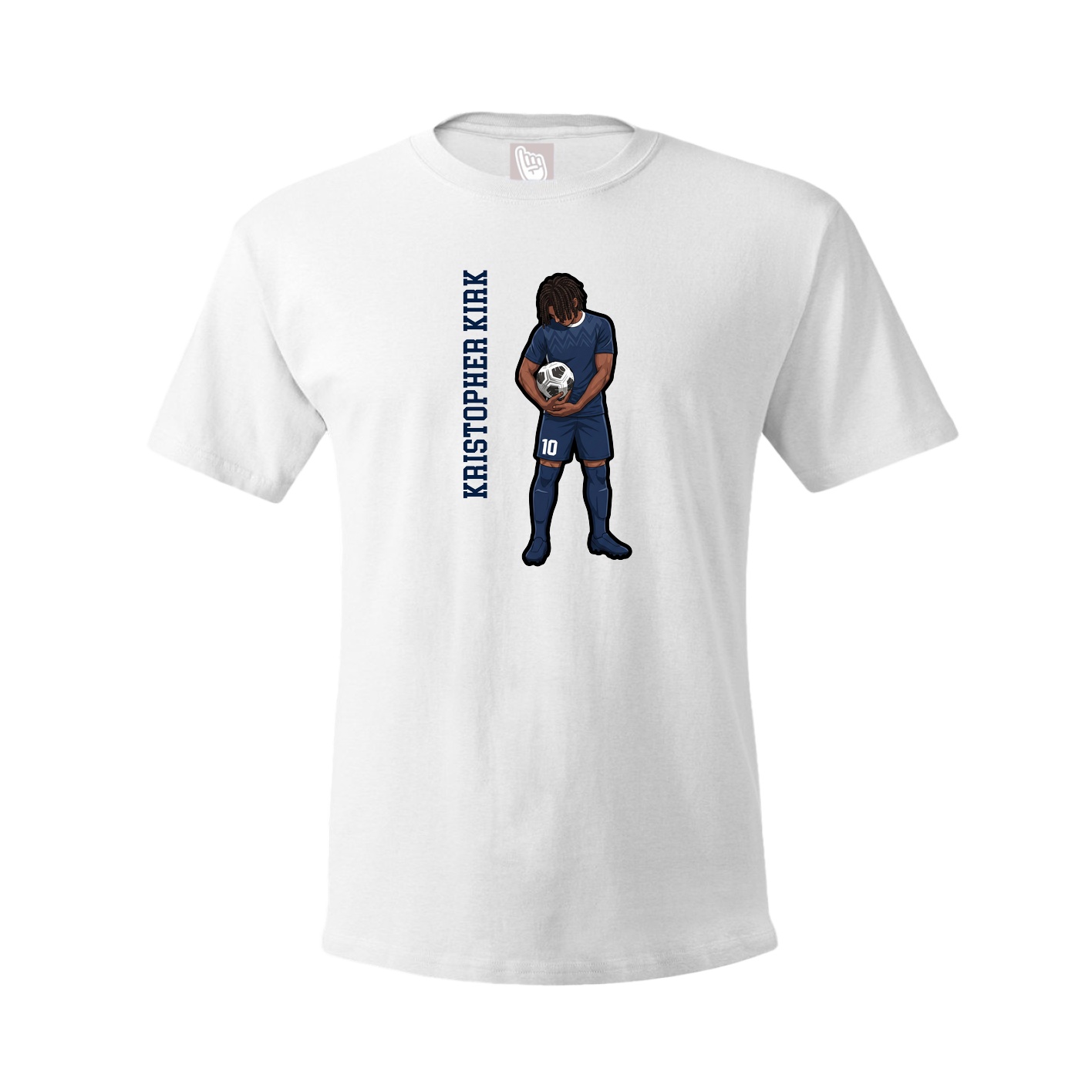 Youth Tee — Name Vertical in White