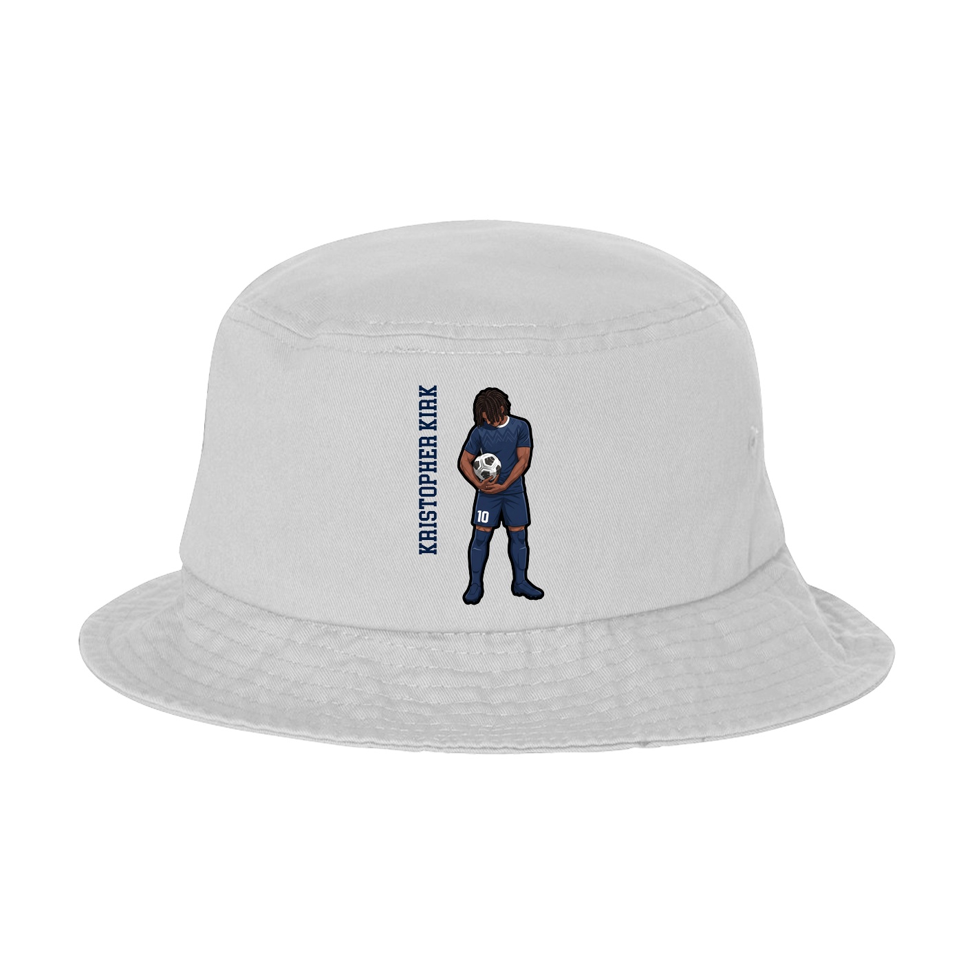 Bucket Cap — Name Vertical in White