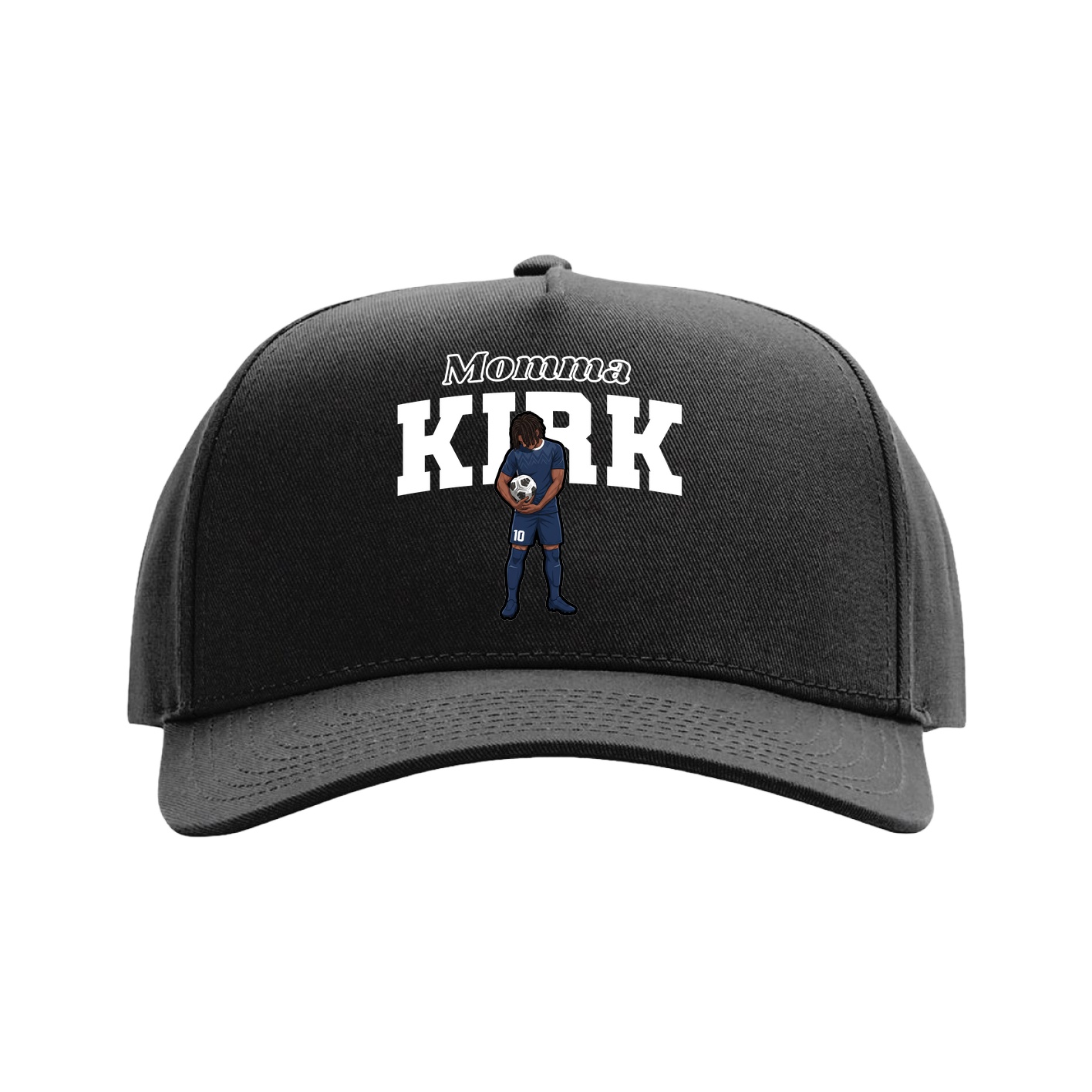 Full Fabric Five-Panel Champ Cap — Mothers Day Block in Black