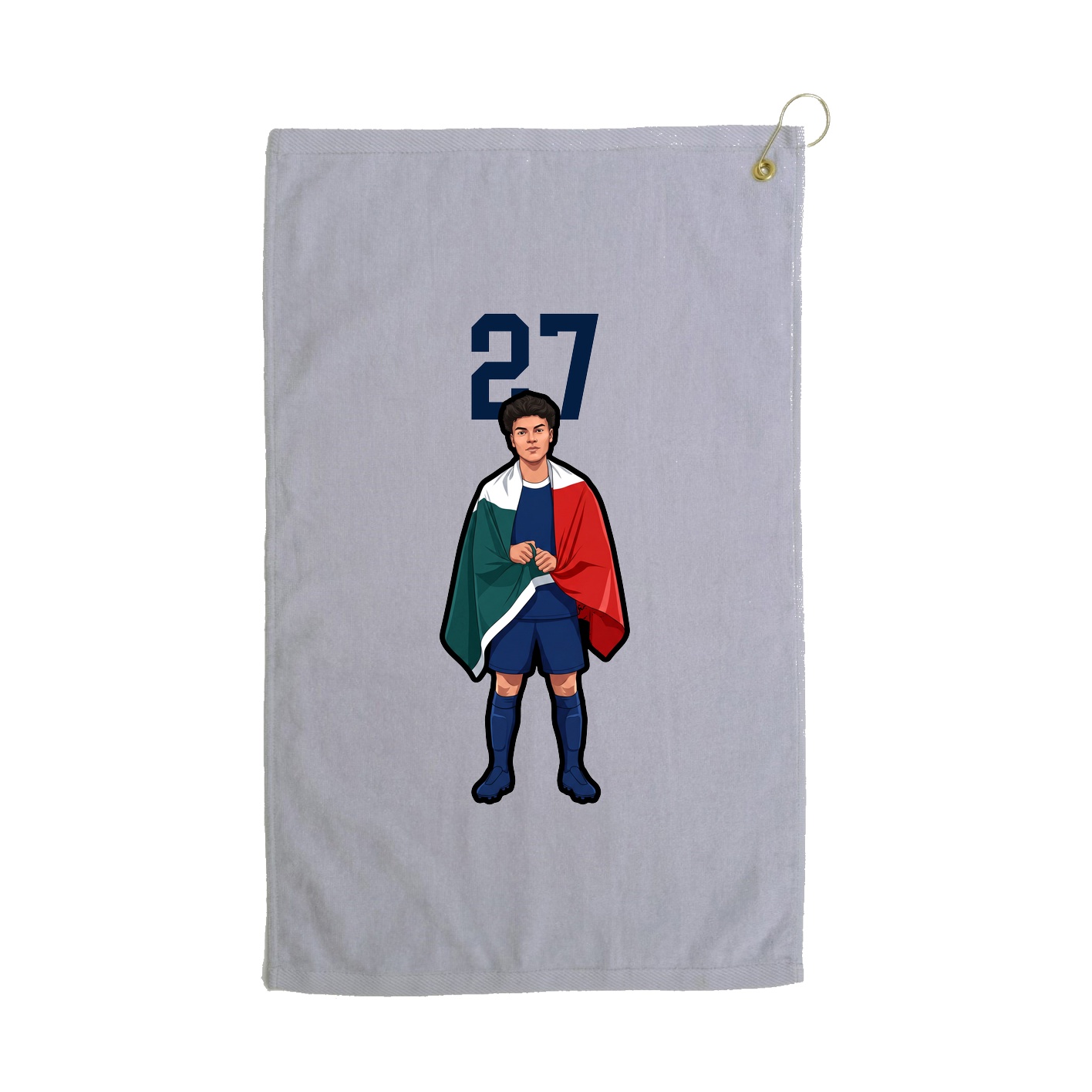 Golf Towel — Number Top in Grey