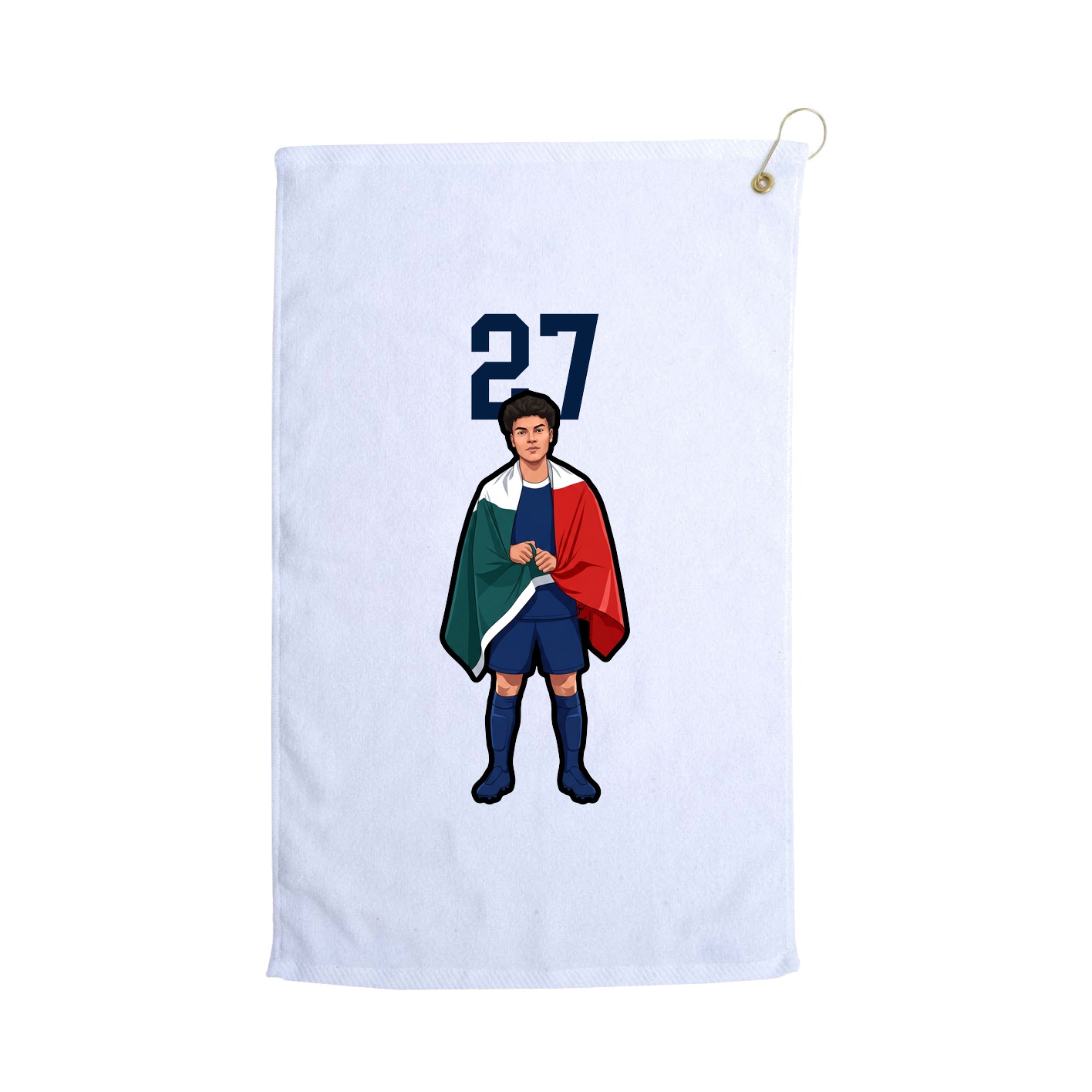 Golf Towel — Number Top in White