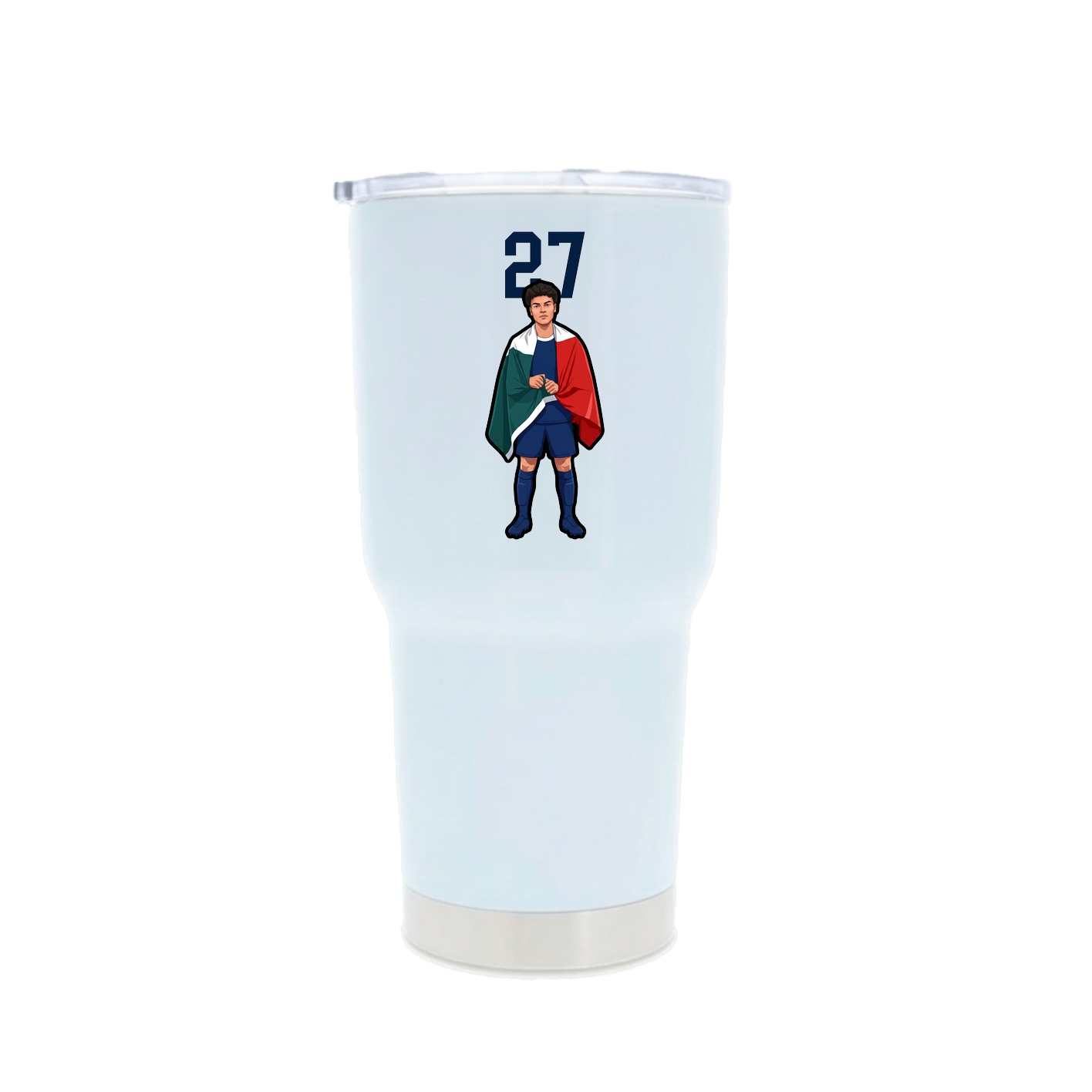 30oz Stainless Steel Tumbler — Number Top in White