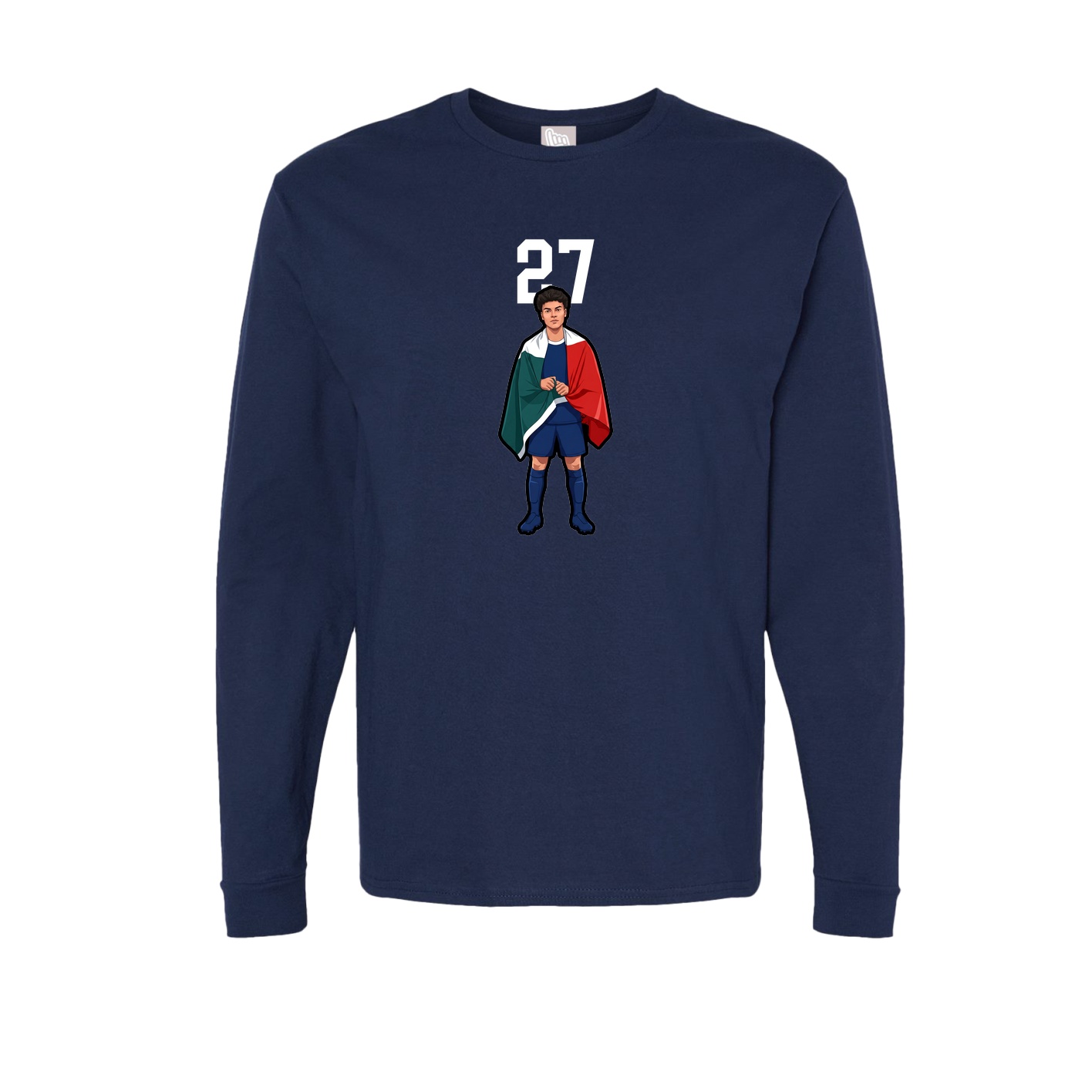 Long Sleeve Tee — Number Top in Navy