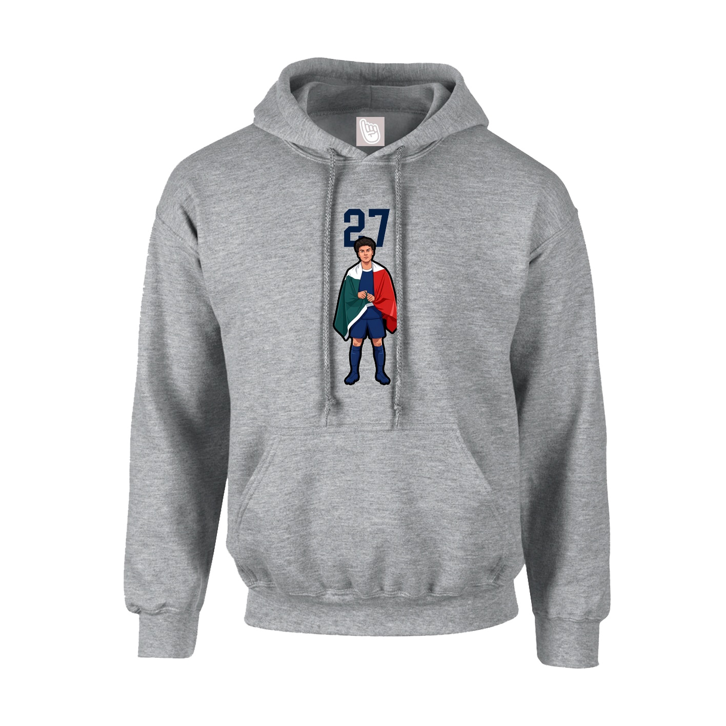 Hoodie — Number Top in Grey