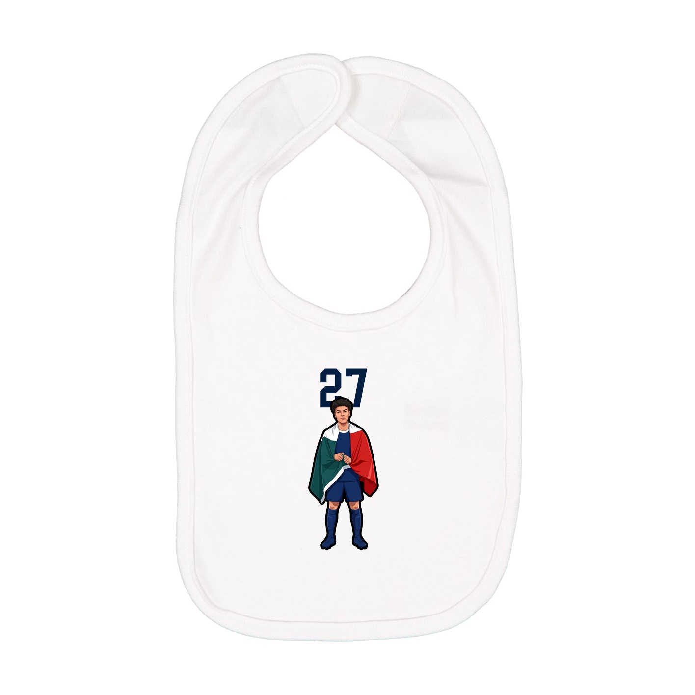 Infant Bib — Number Top in White