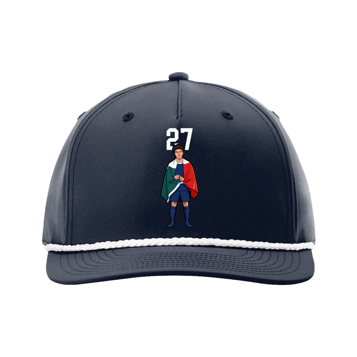 Five-Panel Classic Rope Cap — Number Top in Navy