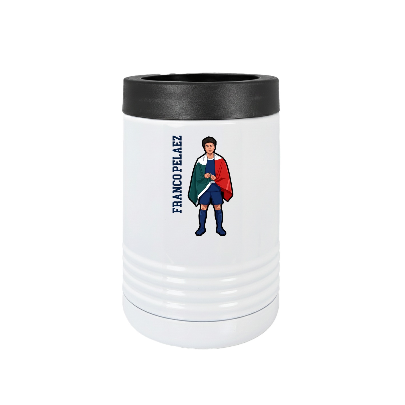 Beverage Holder — Name Vertical in White