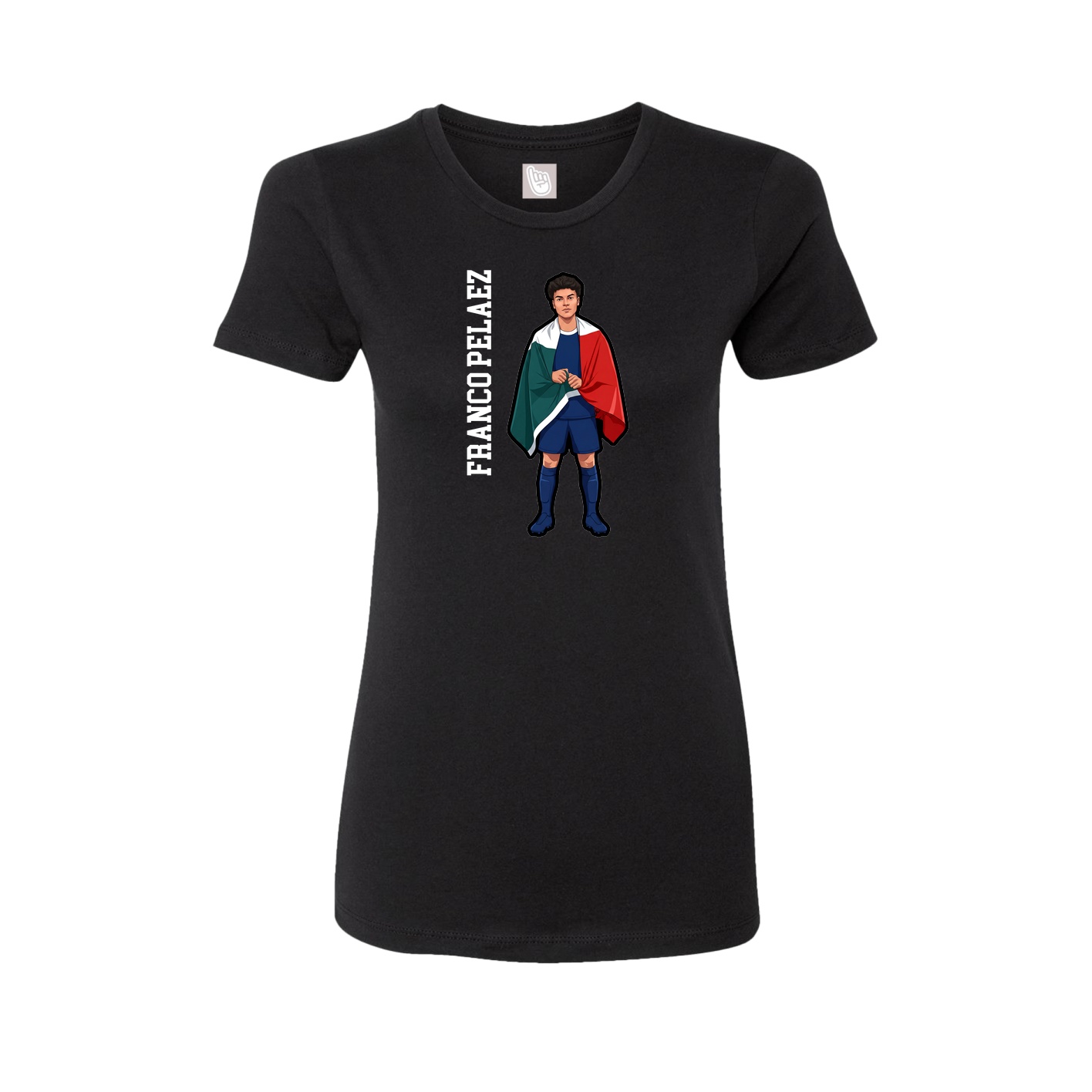 Womens Tee — Name Vertical in Black