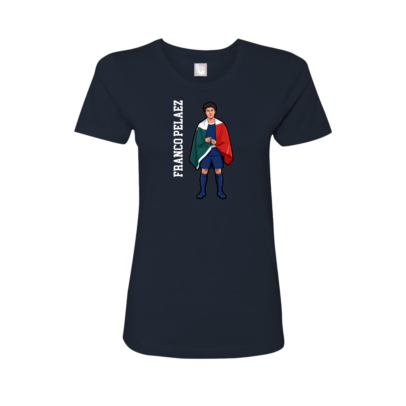 Fitted Women's Tee — Name Vertical in Navy