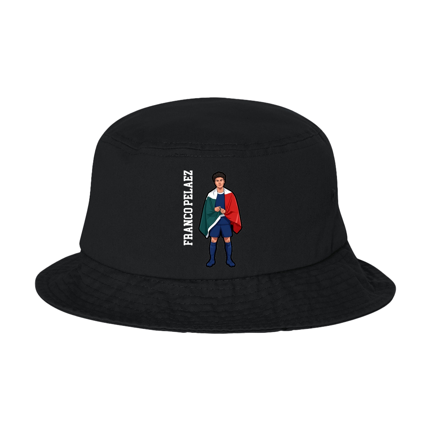 Bucket Cap — Name Vertical in Black