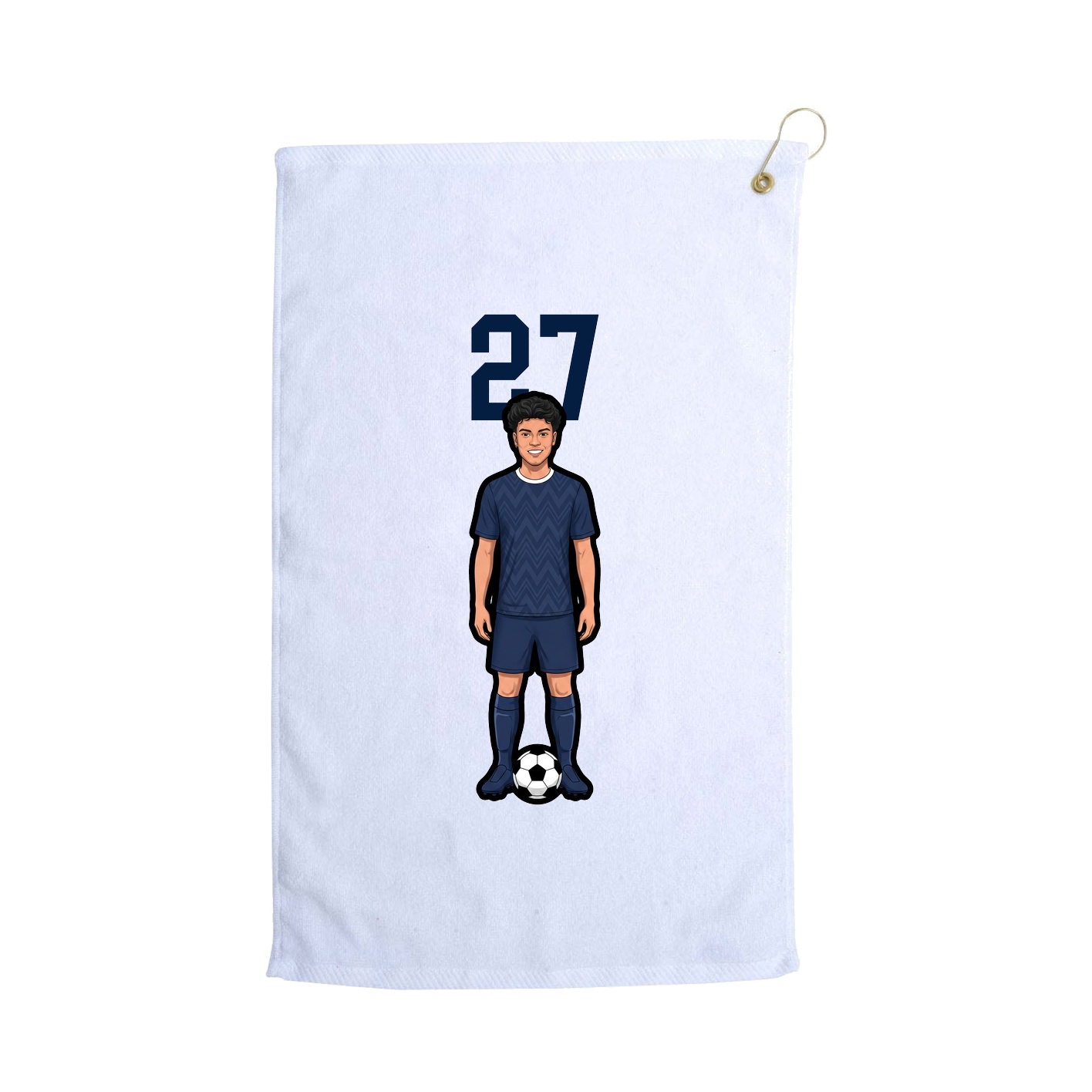 Golf Towel — Number Top in White