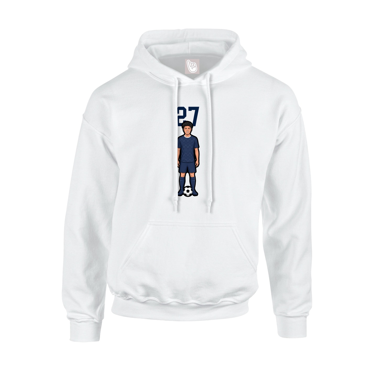 Youth Hoodie — Number Top in White