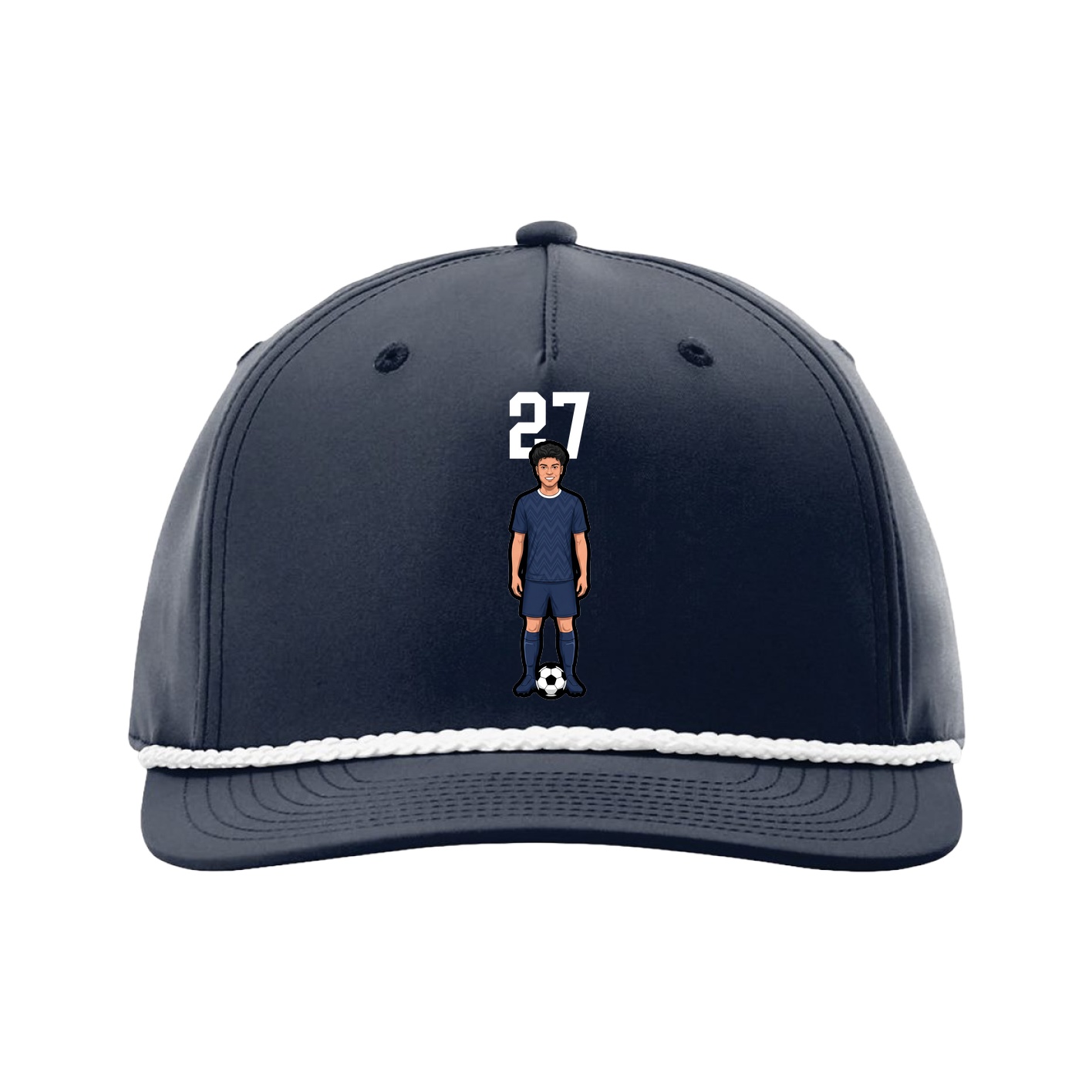 Five-Panel Classic Rope Cap — Number Top in Navy