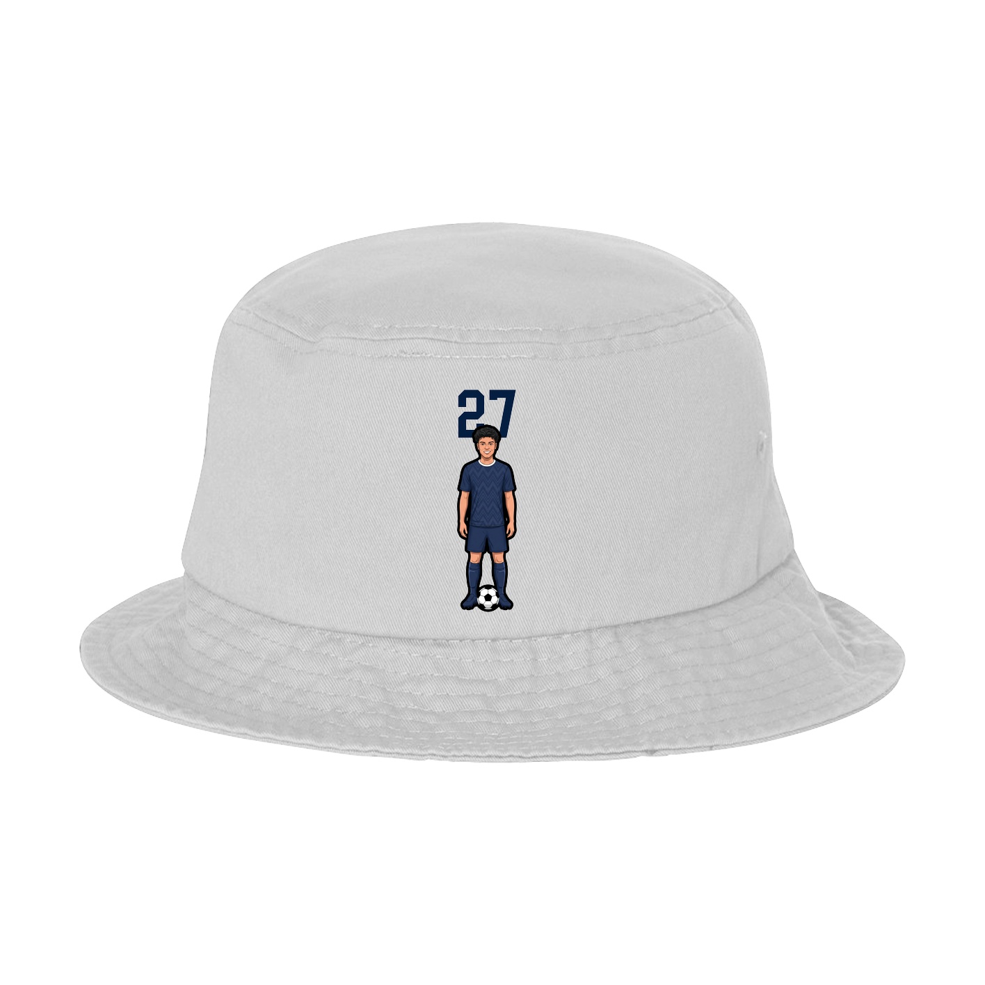 Bucket Cap — Number Top in White