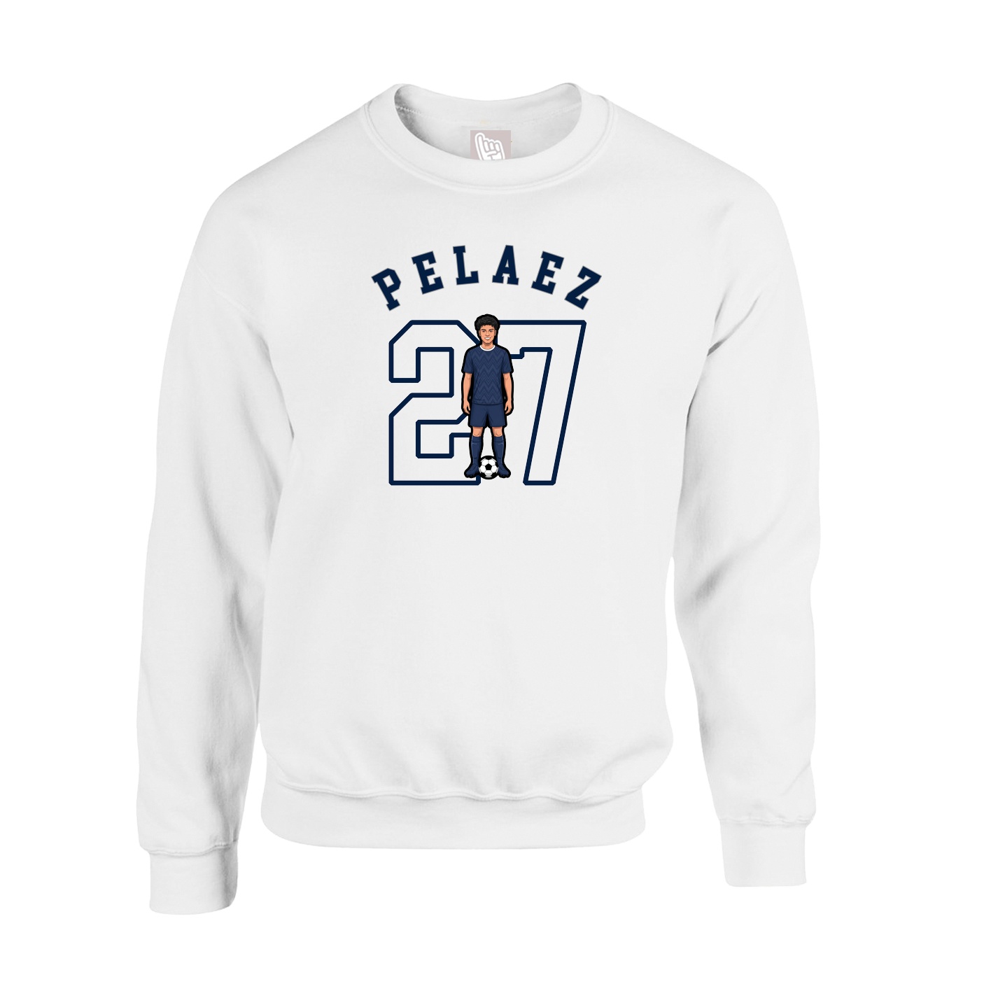 Fleece Crew — Shirsey Arch in White