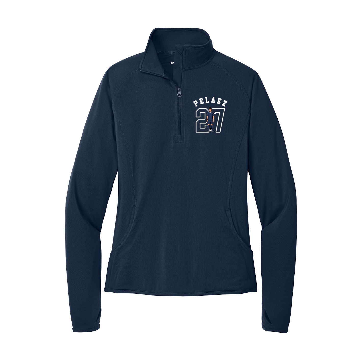 Women's Q-Zip Pullover — Shirsey Arch in Navy